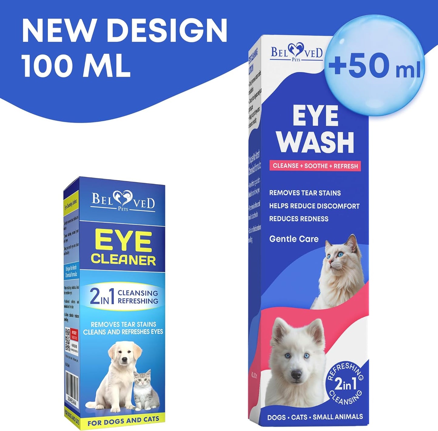 Dog Eye Drops & Eye Infection Treatment for Dogs and Cats – Soothe Infection & Allergy, Relieve Dry Eyes & Pink Eye, Pet Tear Stain Wash & Cleaner - Kitten Eye Drops for Discharge, Eye Rinse & Flush