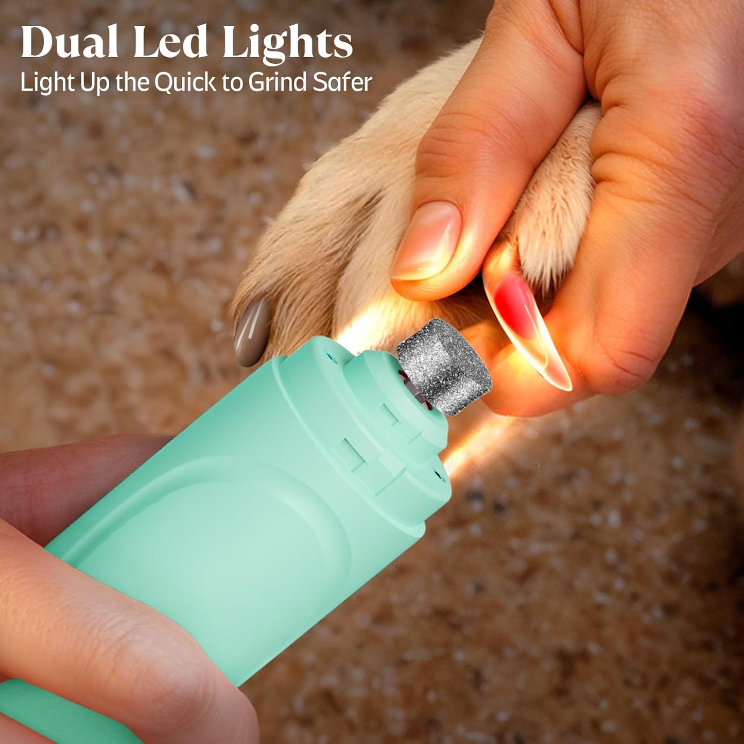 YABIFE Dog Nail Grinder, Dog Nail Trimmers and Clippers Kit, Super Quiet, Rechargeable, for Small Large Dogs & Cats Toenail & Claw Grooming,3 Speeds