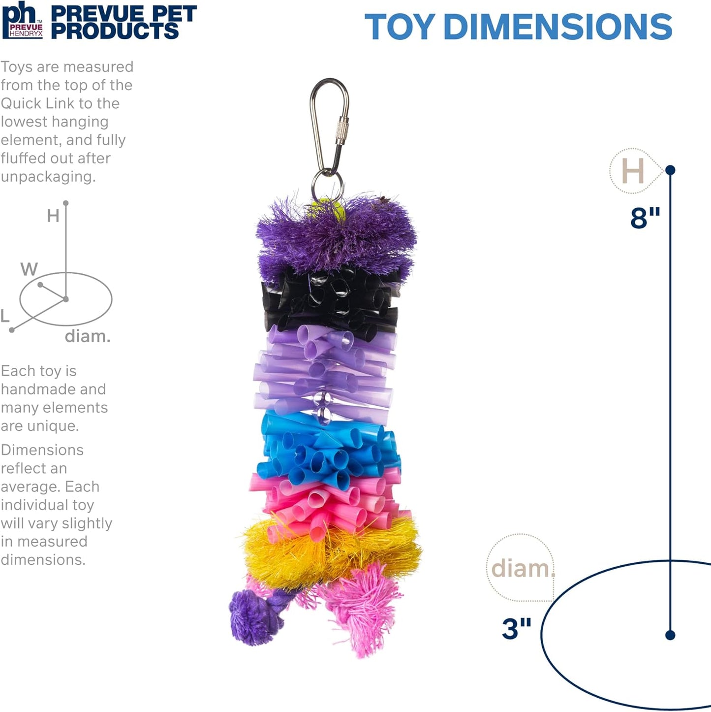 Prevue Pet Products Preen & Pacify Calypso Creations Straw Stacker Bird Toy 62634