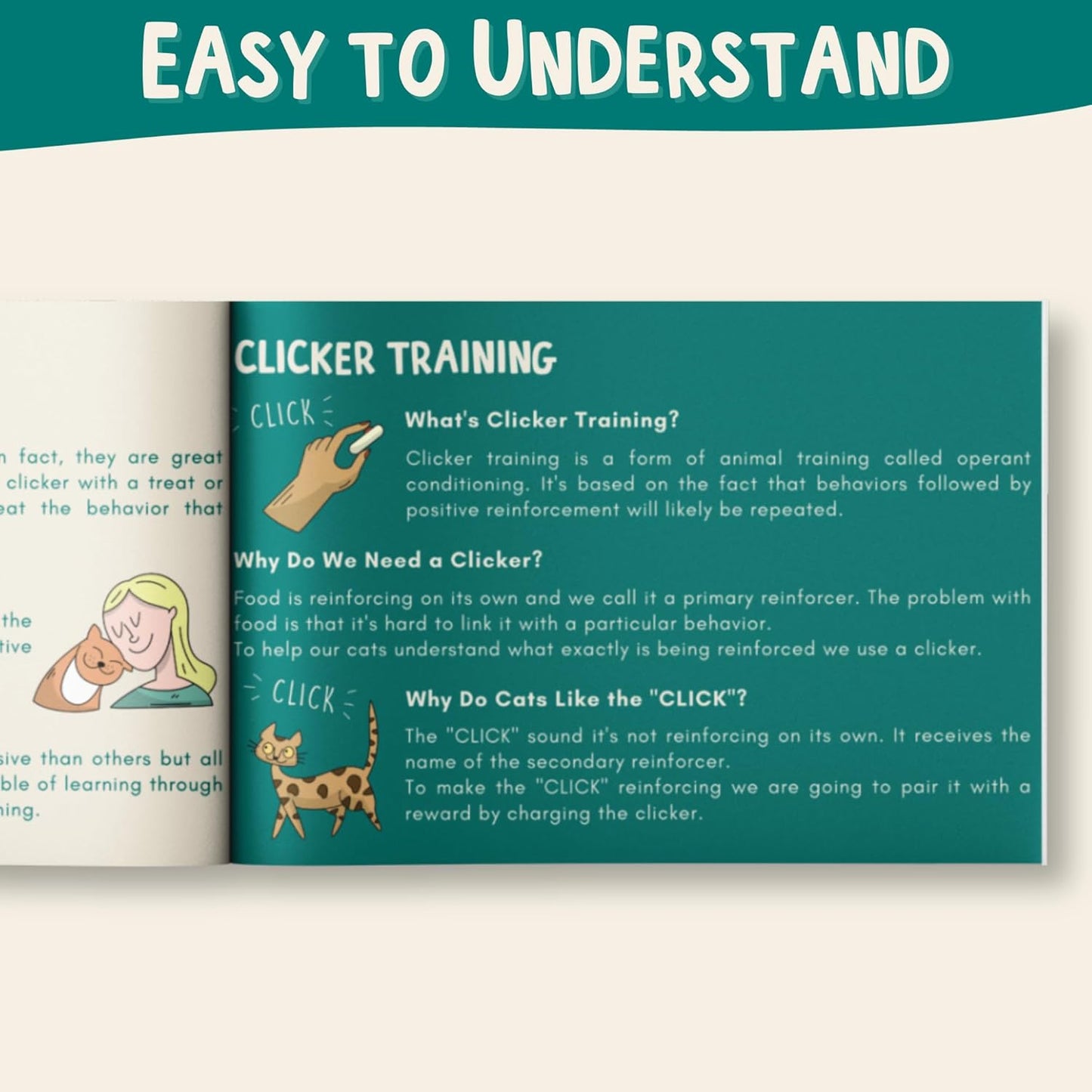 ALBERT & MIA Cat Training Kit (4 Pieces) - Quiet Clicker + Target Stick Clicker + Treats Pouch + Cat Clicker Trainer Start Guide (Beginner to Expert Pet Trainer) - Kitten & Dog Training Clicker Kit