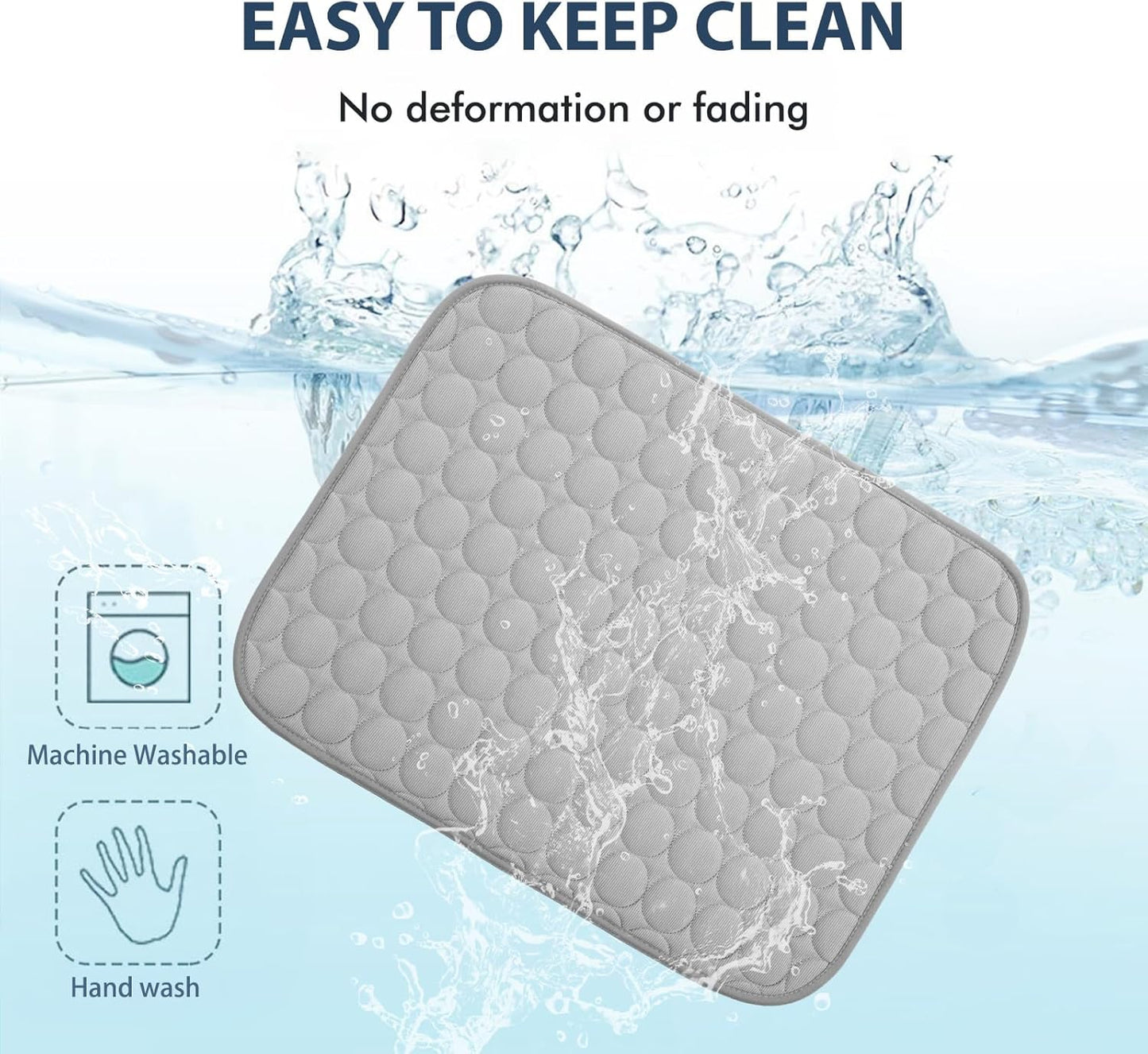 MICROCOSMOS Summer Cooling Mat & Sleeping Pad- Water Absorption Top, Materials Safe, Easy Carry, EZ Clean. Keep Cooling for Pets, Kids and Adults.(Grey, 36" x24")