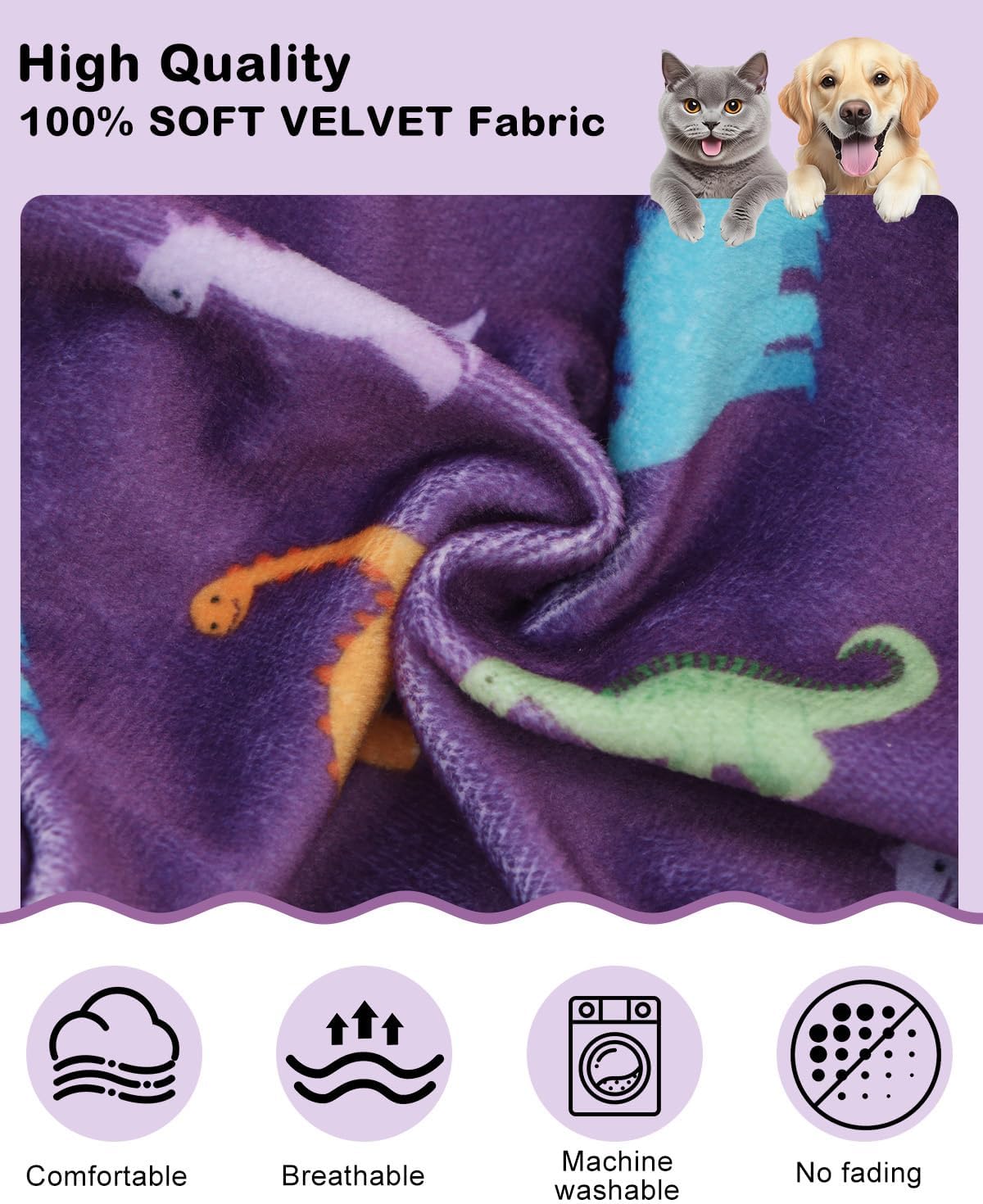 CuteBone Dinosaur Costume Dog Pajamas, Stretchy Spandex Crystal Velvet Sleepwear Coat for Small Dogs, Soft & Warm Pet Outfit Clothes for Cold Weather, Cozy Pullover Design COSP04S