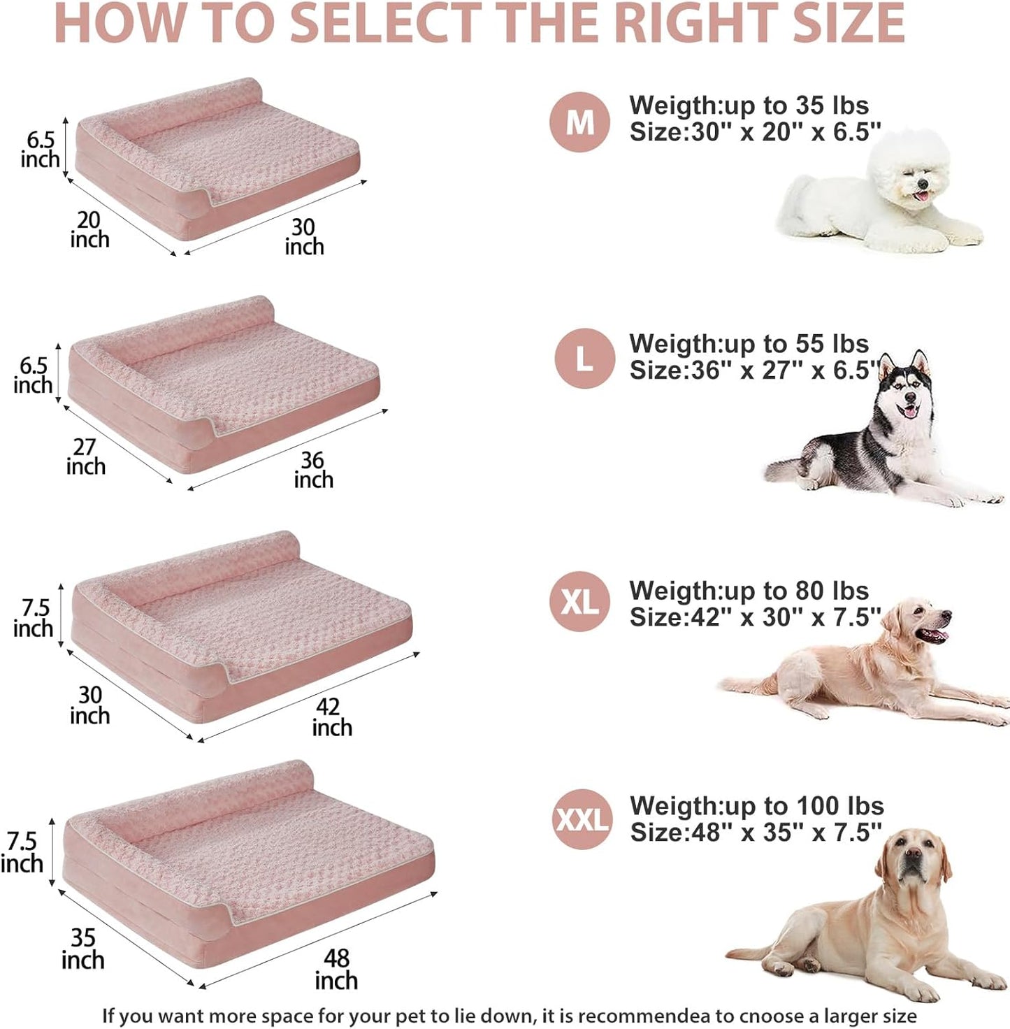 BFPETHOME Orthopedic Dog Beds for Large Dogs-Waterproof Sofa Dog Bed with Removable Washable Cover, Large Dog Bed with Waterproof Lining and Nonskid Bottom,Pet Bed for Large Dogs