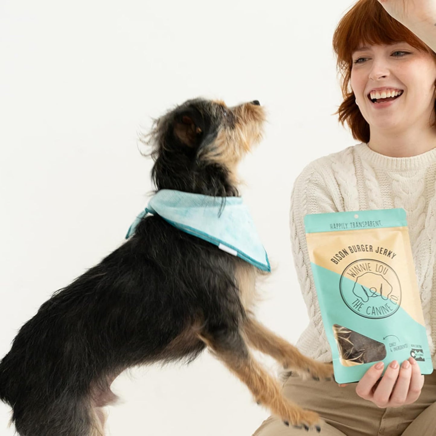 Winnie Lou Bison Burger Jerky Dog Treats – Limited Ingredient, Human Grade, Training Treats for Small, Medium & Large Dogs, Made in USA (2 Pack)