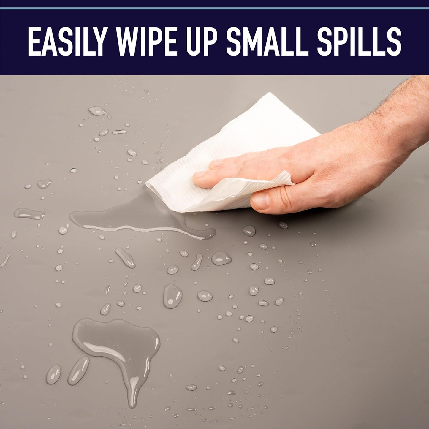 Leash Boss Dog Food Mat for Food and Water Bowls, Waterproof Silicone Pet Feeding Mat for Floors, Extra Tall Raised Edges, Cat and Dog Placemat for Floors, Dishwasher Safe (Small: 18"x11" - Navy)