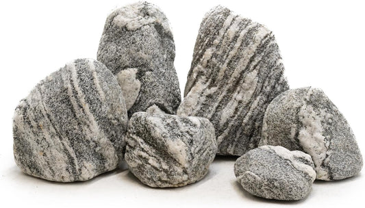 Natural Aquarium Rocks Silver Seiryu Rock Decorative Stone for Aquariums and Terrariums Animal Feeding Box, Micro Landscape, Stone Landscape and Bonsai.(10lb 2-7inch 5-6Pcs)
