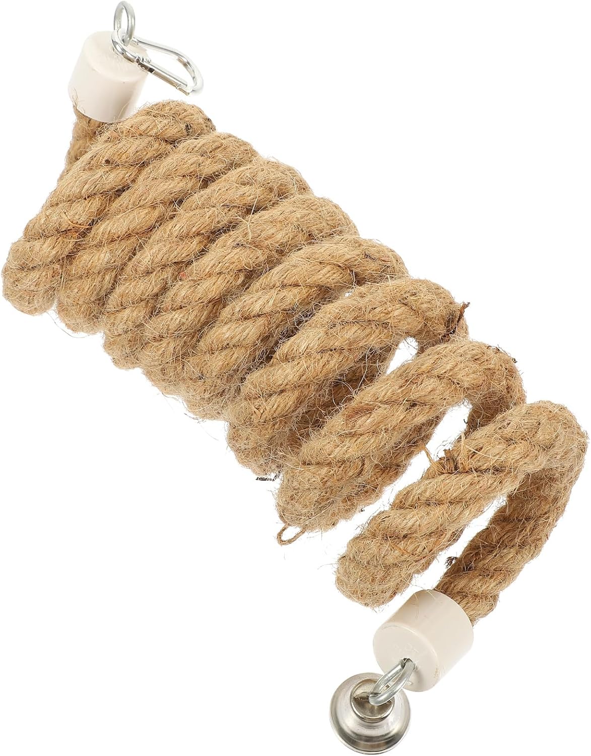 78.6in Bird Spiral Rope Perch Jute Parrot Swing Climbing Standing Toys Chewing Toys Bungee Bird Toys 2m