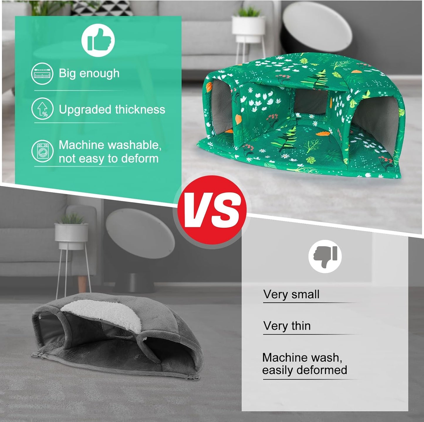 Unicorn Catcher Guinea Pig Hideout - Large Cozy Bed, Warm House, Washable Tunnel Accessories for Small Pets: Hamster, Chinchilla, Bunny