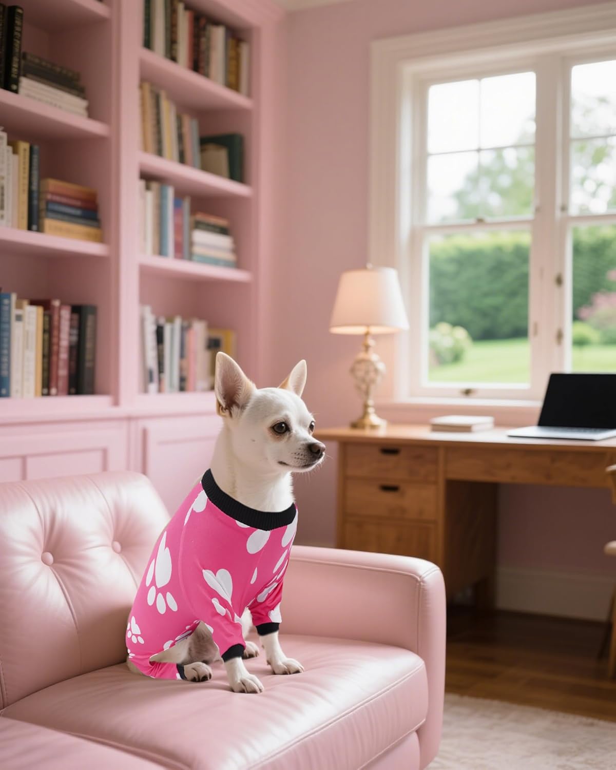 PET SHOW 4 Pack Small Dog Pajamas Girl Doggies Soft Stretchy PJs Floral Paw Jumpsuit Puppy Cats Kitten Doughnut Ice Cream Onesies Outfits with Sleeve Pets Breathable Summer Clothes Costume XS