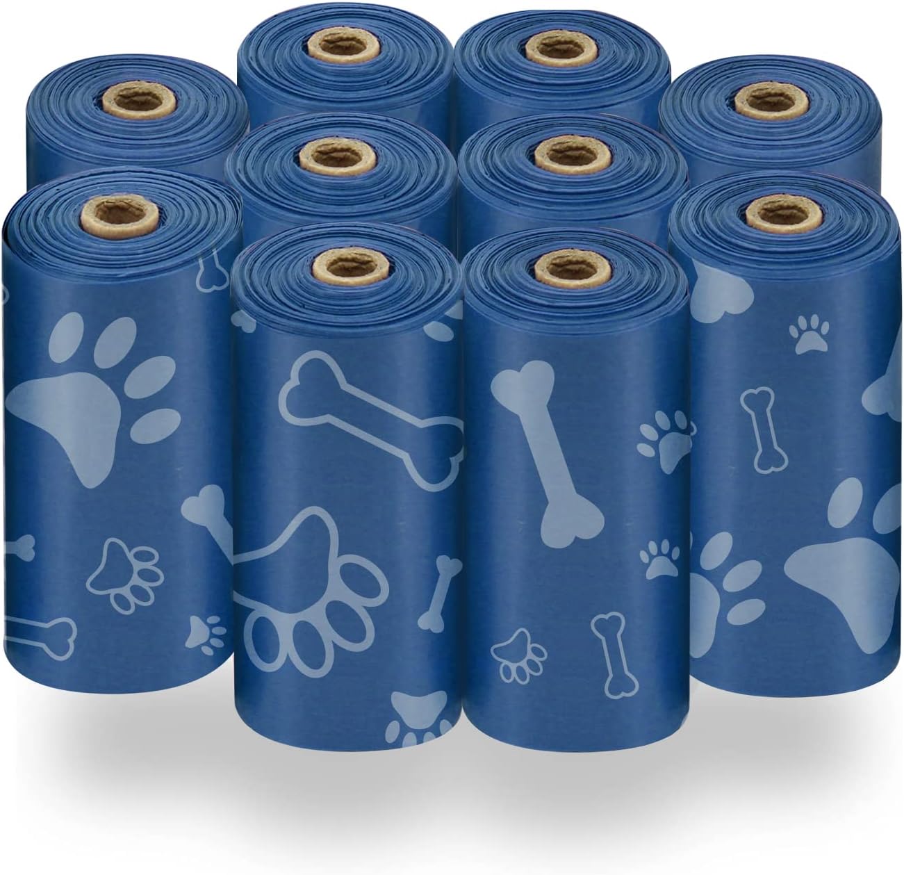 Best Pet Supplies Dog Poop Bags (150 Bags) for Waste Refuse Cleanup, Doggy Roll Replacements for Outdoor Puppy Walking and Travel, Leak Proof and Tear Resistant, Thick Plastic - Royal Blue