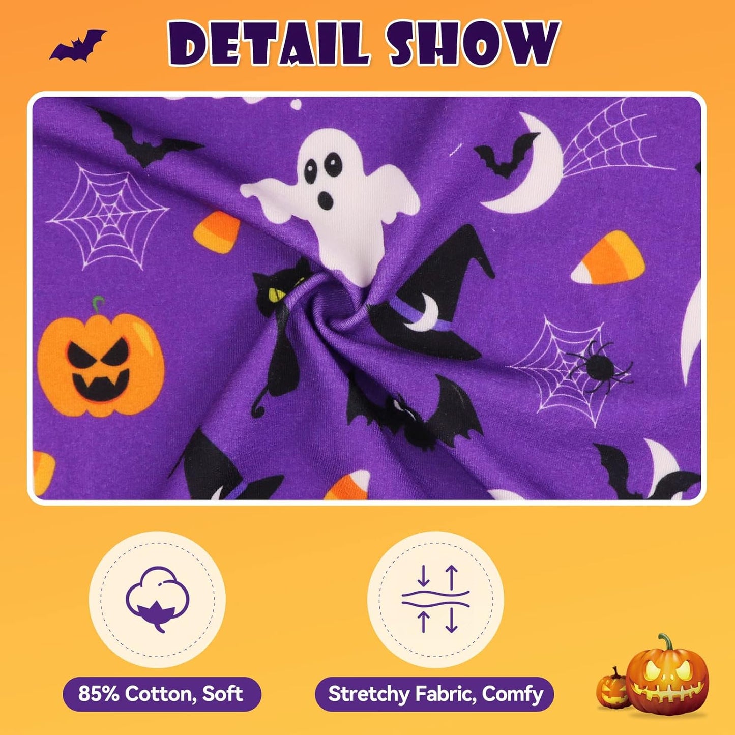 Dog Halloween Pajamas Dog Costumes Pjs Stretchy Funny Pet Costumes Clothes Pet Outfit Pajamas for Large Dogs(L)