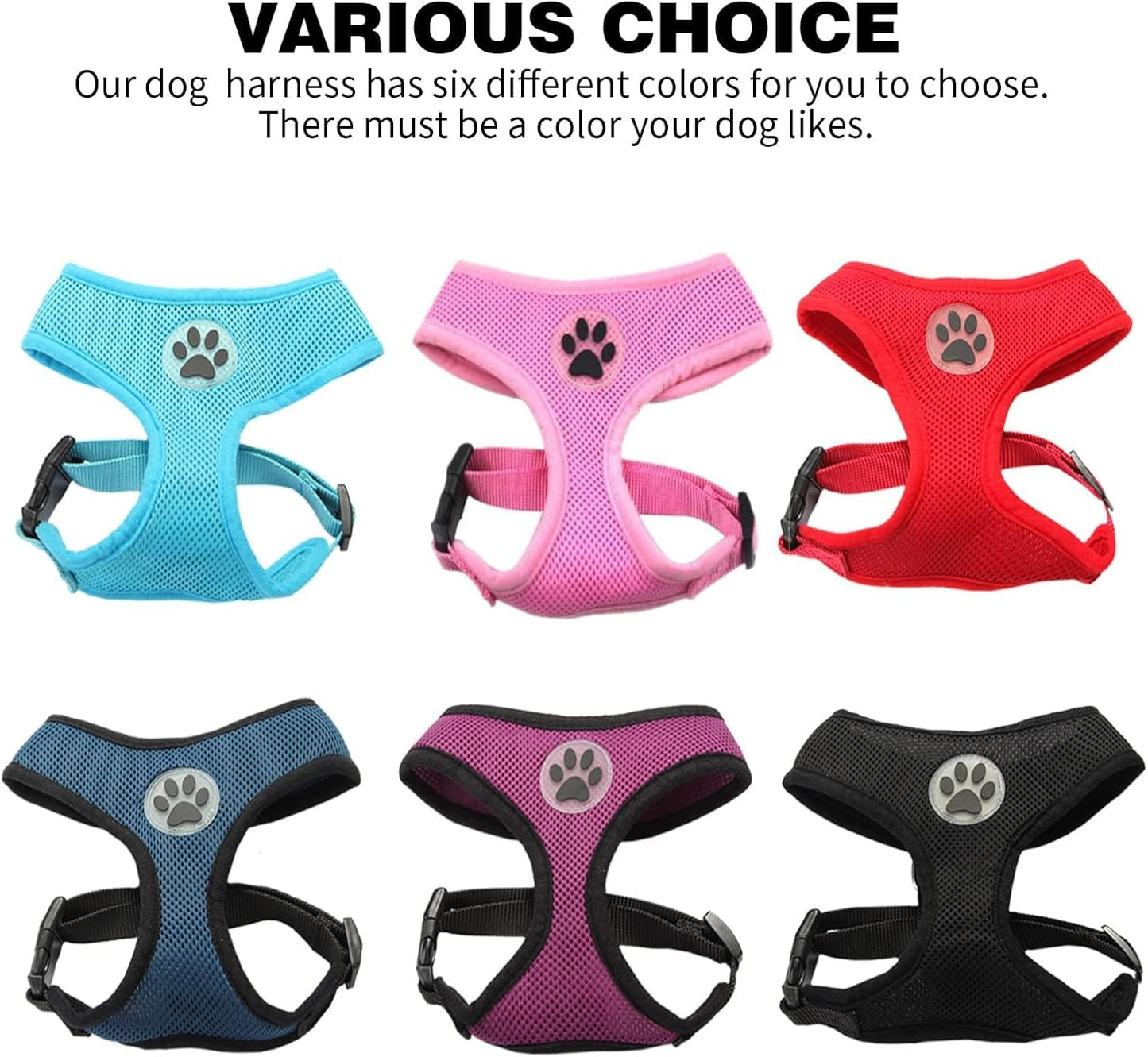 BINGPET Dog Vest Harness -Light Weight Breathable Sports Mesh - Pet Adjustable Harness Puppy Padded Harnesses Dog Vest Harness for Small Dogs
