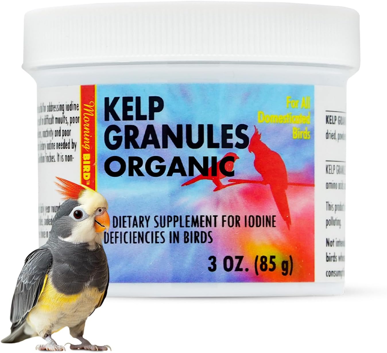 Morning Bird Kelp Granules 3 Oz – Iodine Supplement for Birds – Supports Feather Growth, Molting & Metabolism – Rich in Amino Acids, Trace Minerals & Natural Vitamins – Clean Nutrition for All Birds