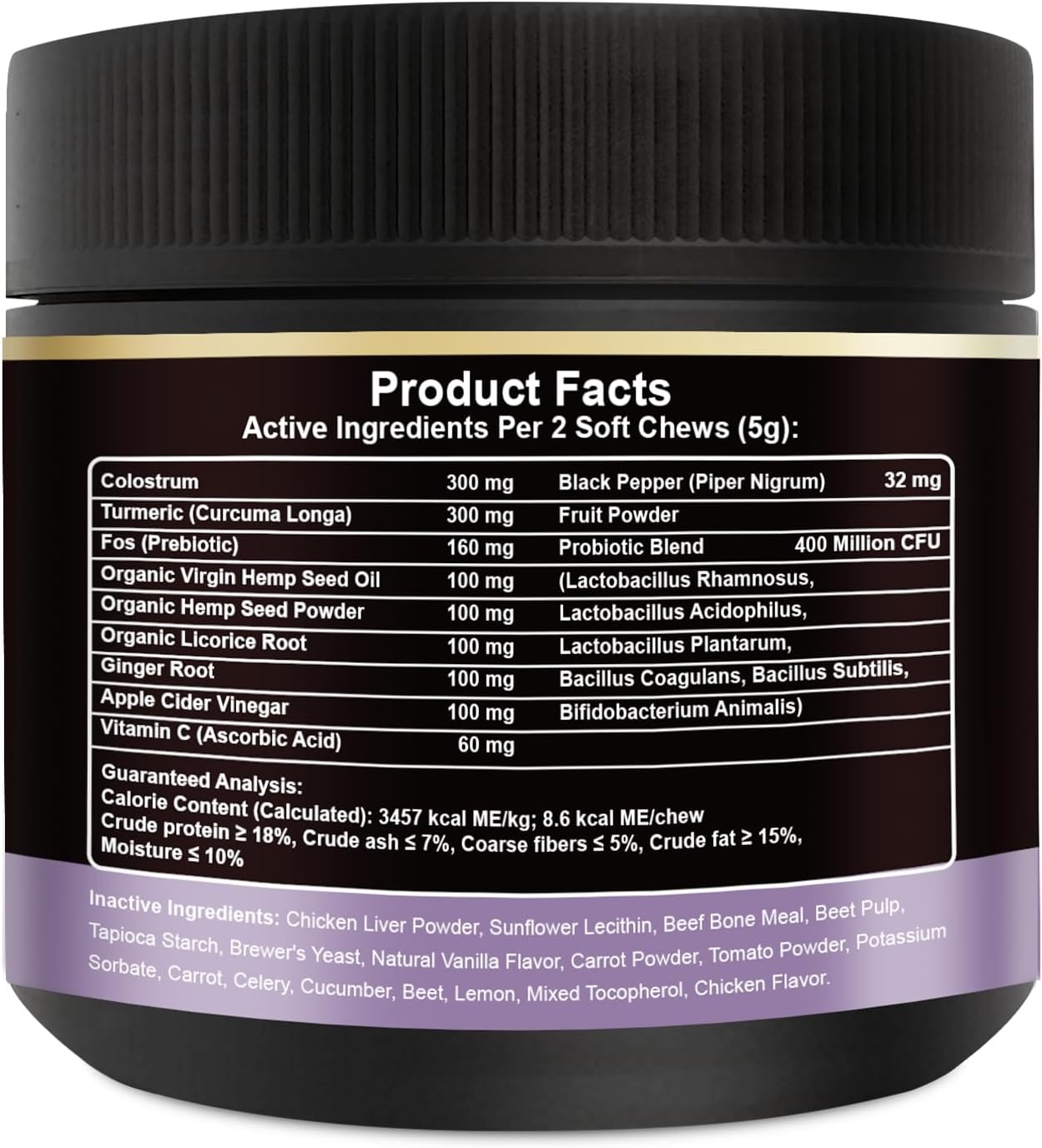 Noble Beast Dog Immune & Allergy Supplement - Itch Relief - Probiotics for Dogs - Skin & Seasonal Allergies - All Natural - Soft Chews with Hemp and Colostrum - Chicken Flavor - 120 Count