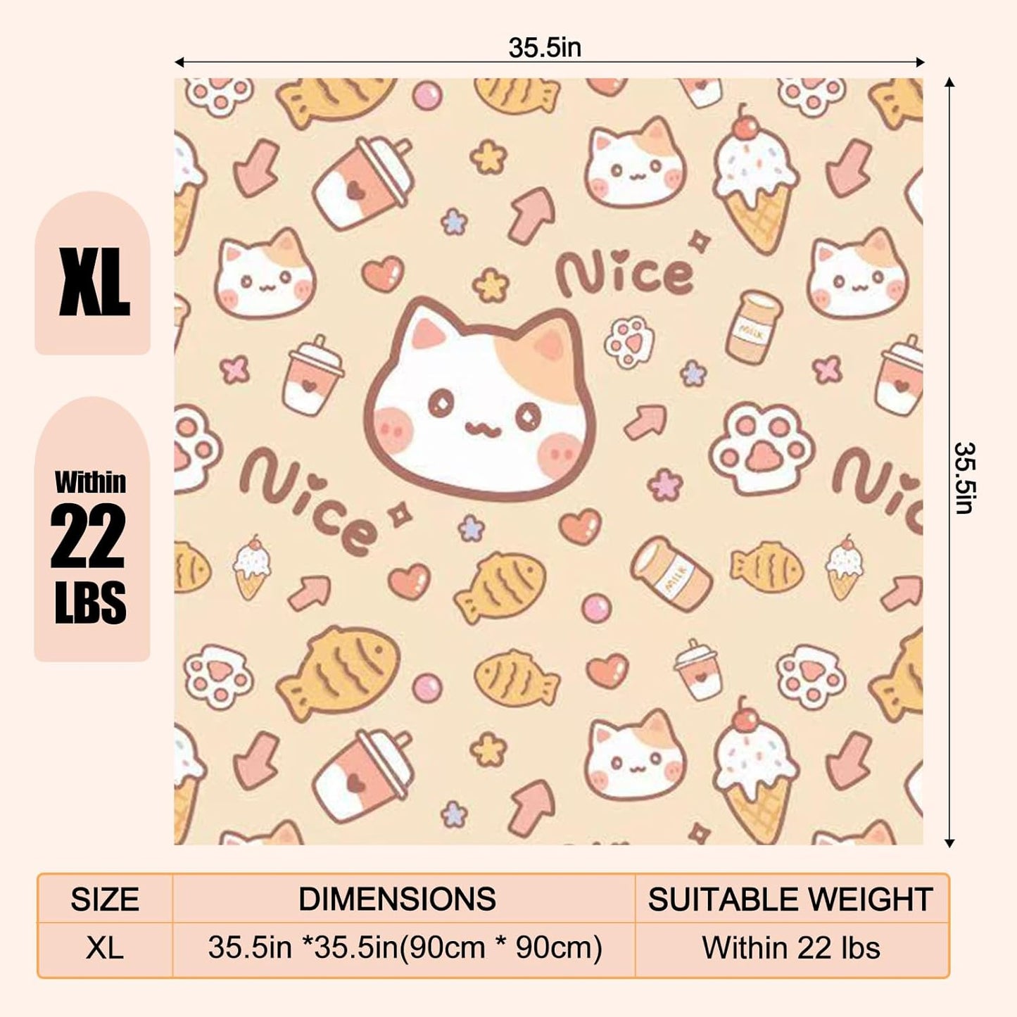 35.5" Cat Grooming Wrap Cat Wrap for Cutting Nails Cat Restraint for Nail Clipping Cat Swaddle Wrap Cat Burrito Wrap XL(Within 22lbs) Anti-Scratch Anti-Escape Multifunctional Pet Tool