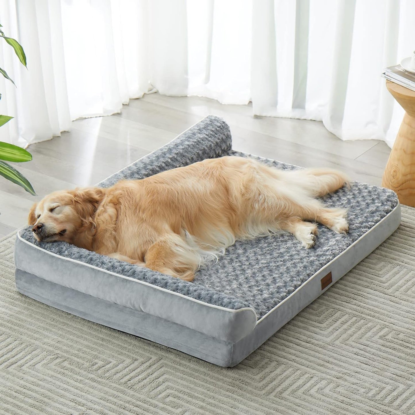BFPETHOME Orthopedic Dog Beds for Extra Large Dogs, Waterproof Sofa XXL Pet Bed with Sides, Non-Slip Bottom and Egg-Crate Foam Big Dog Couch Bed with Washable Removable Cover,Pet Bed for Large Dogs