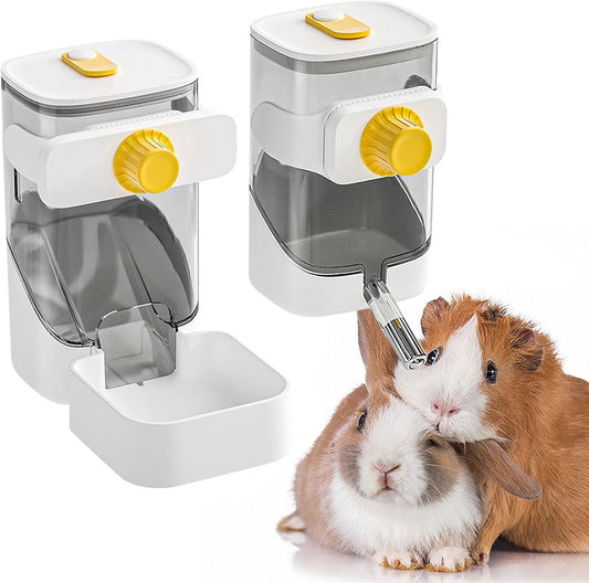 Guinea Pig Food Water Dispenser, Bunny Food and Water Bowl Set for Cage, Small Aniaml Dish for Rabbits, Ferrets, Rats, Squirrels