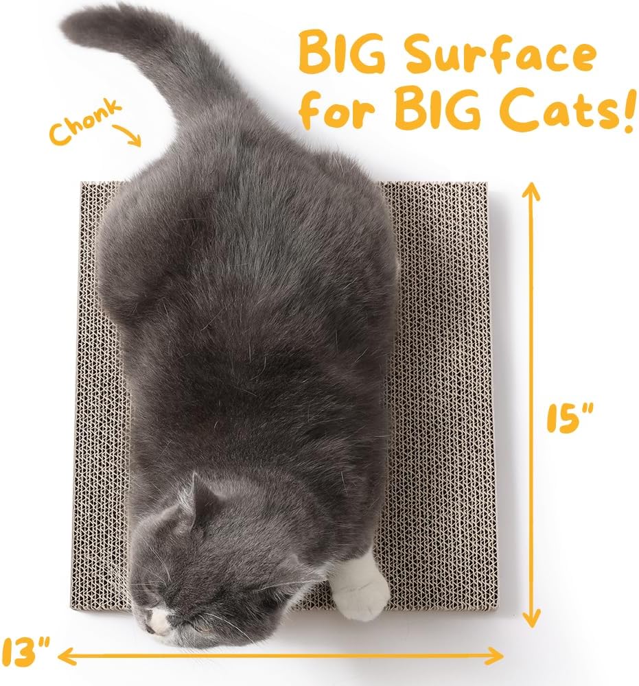 HIDE & SCRATCH Cat Scratcher Pad Pack; Cat Scratch Pad Refills for Hide & Scratch Scratcher Box (4 Count)
