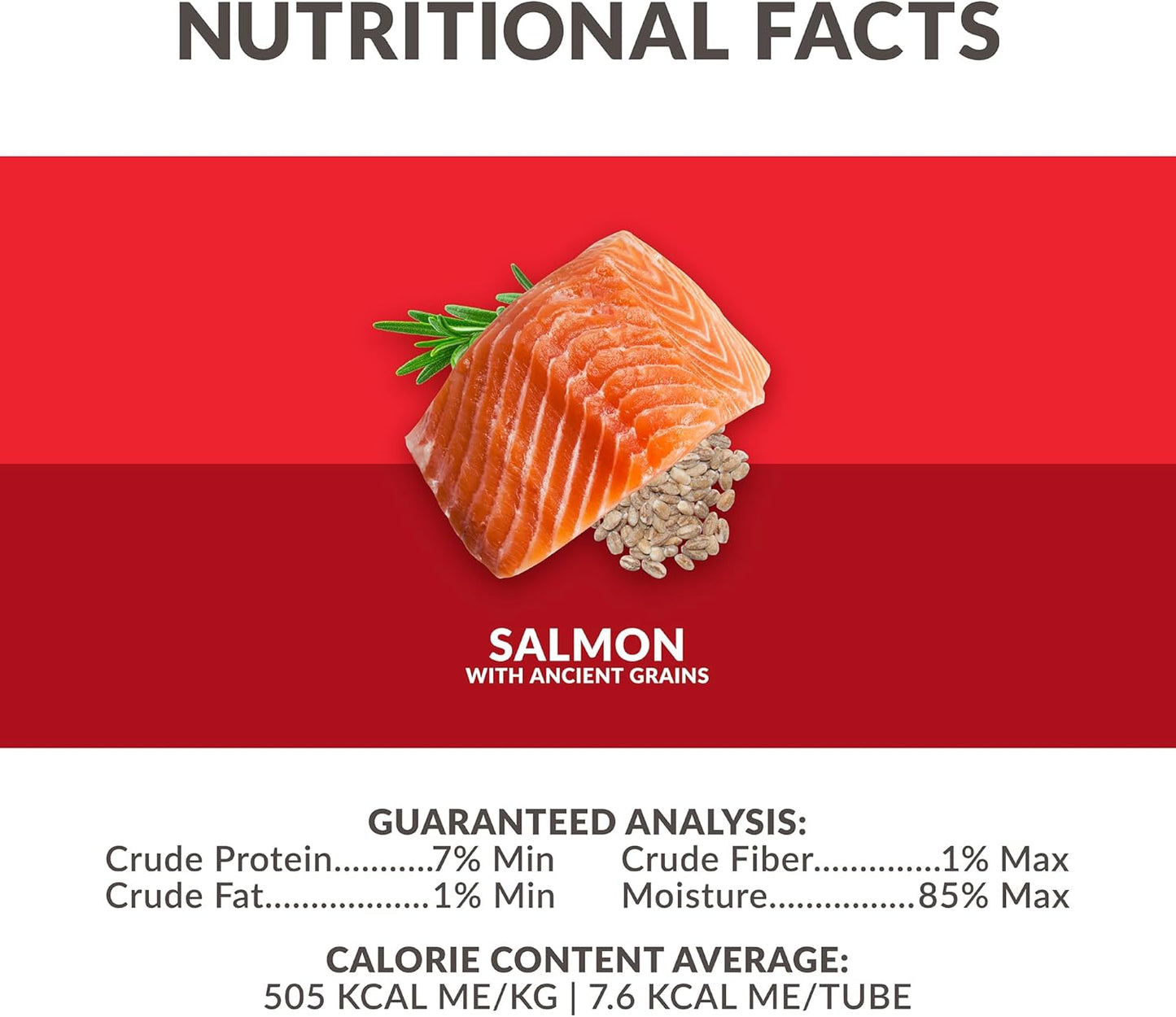 Simply Puree Salmon with Ancient Grains Tub for Cats | 48 Individual Servings | High-Protein, Grain-Enriched Cat Treat | All-Natural, No Artificial Additives | Smooth and Delicious Puree