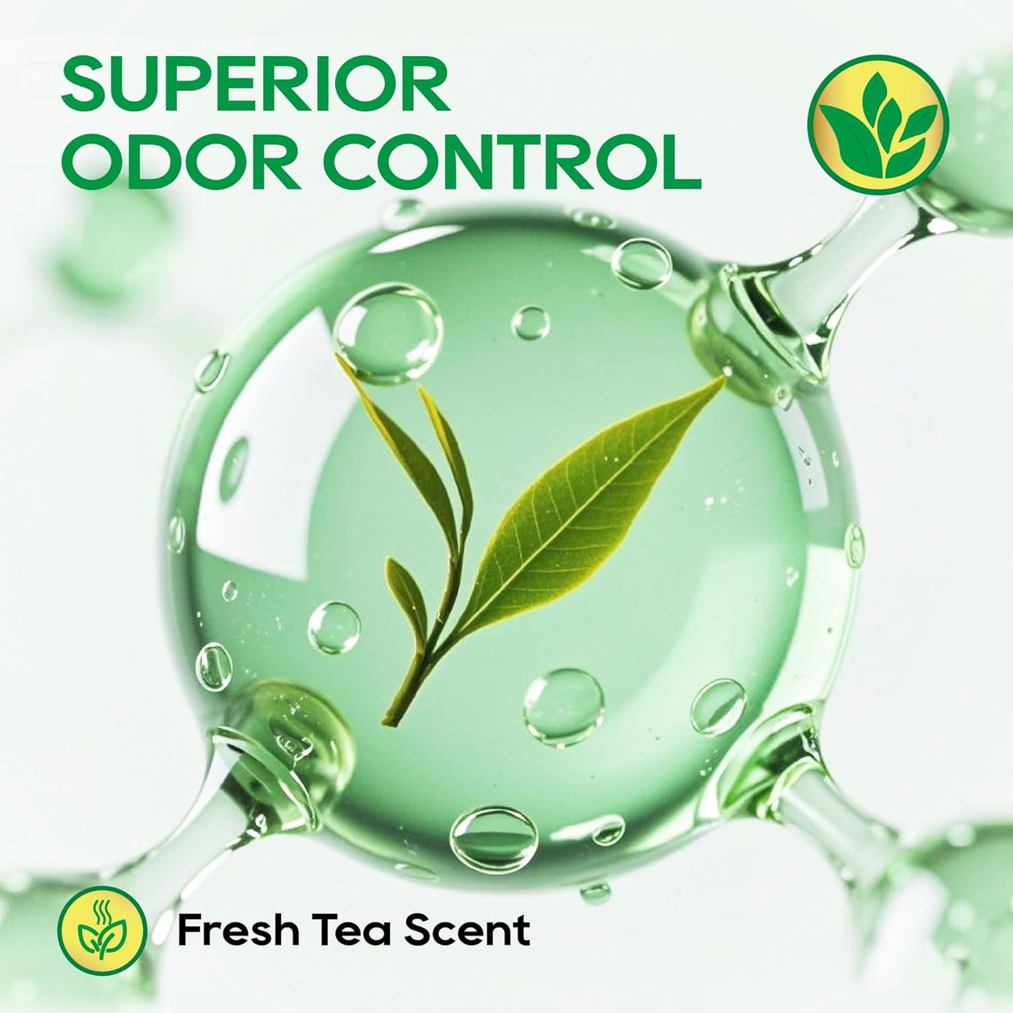 HoneyCare Tea Cat Litter | Natural Plant-Based Formula | Long-Lasting Odor Control | 99% Dust-Free & Low Tracking | Flushable Cat Litter | 6-lbs