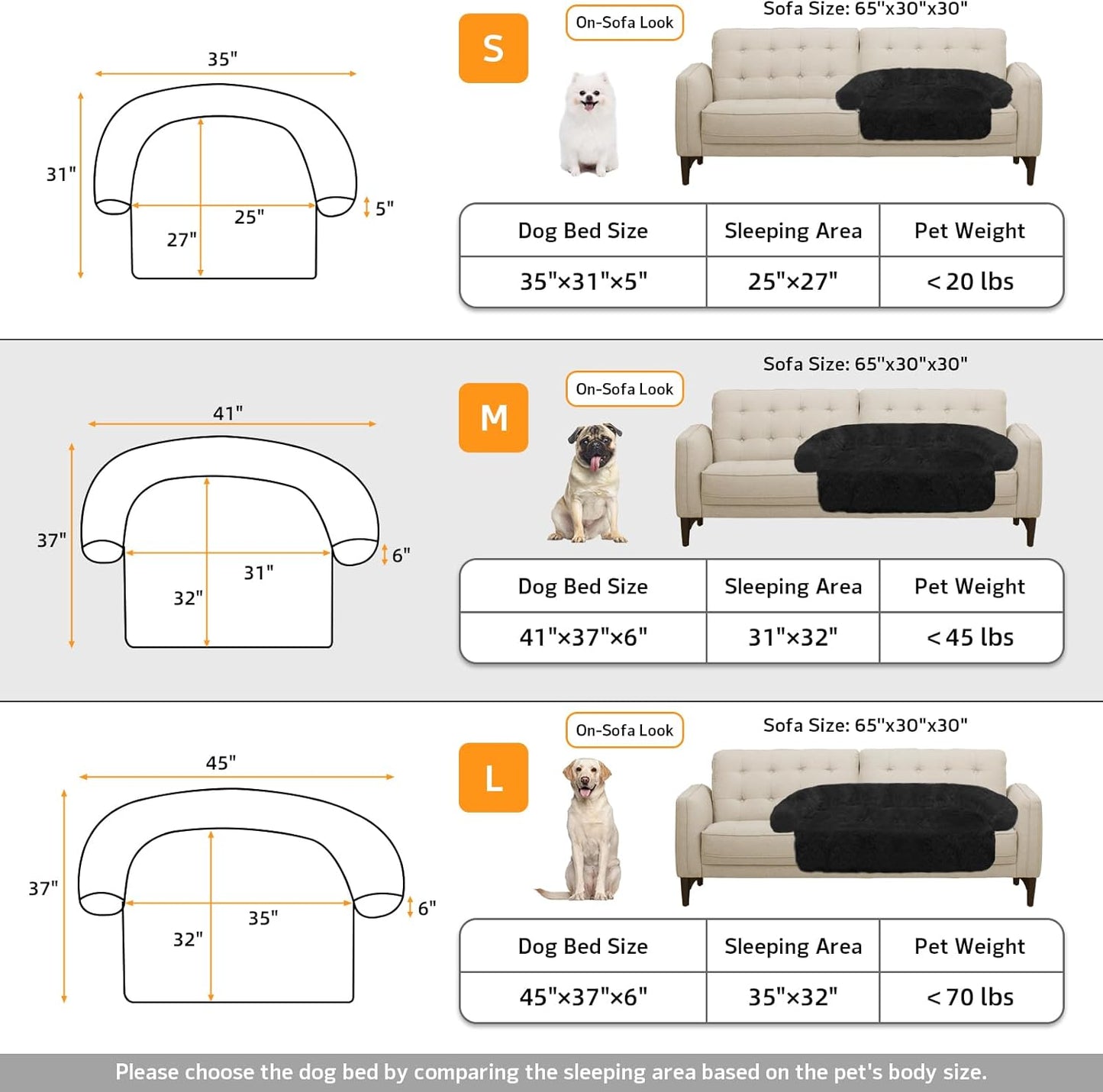 GGIB Calming Dog Bed Fluffy Plush Dog Mat for Furniture Protector with Removable Washable Cover for Large Medium Small Dogs and Cats (Medium, Black)