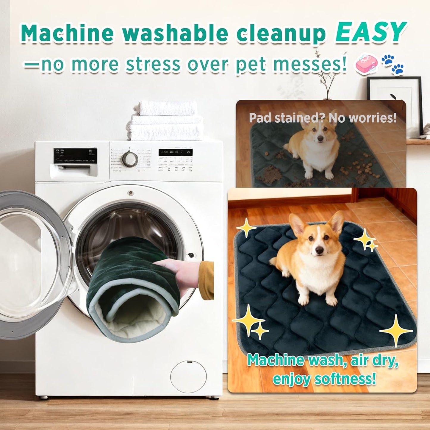 furrybaby Dog Bed Mat Flat Crate Mat with Anti-Slip Bottom Machine Washable Pet Kennel Pad for Dog Sleeping (M 30x19'', Grey Mat)