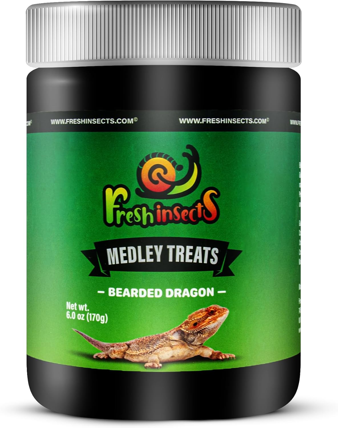 Medley Treat Bearded Dragon Food - Freeze Dried Mealworms, Grasshoppers, Crickets, Quality Tested, Vitamin & Calcium Enriched, Essential Proteins, Fats & Minerals - For Bearded Dragons, Reptiles 2.5oz