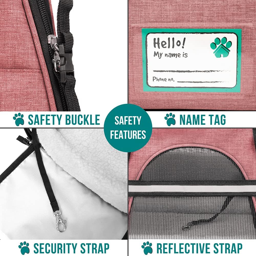 PetAmi Airline Approved Pet Carrier for Cat, Soft Sided Dog Carrier Small Dog, Cat Travel Supply Accessories Indoor Cats, Ventilated Pet Carrying Bag Medium Large Kitten Puppy, Small Heather White Red