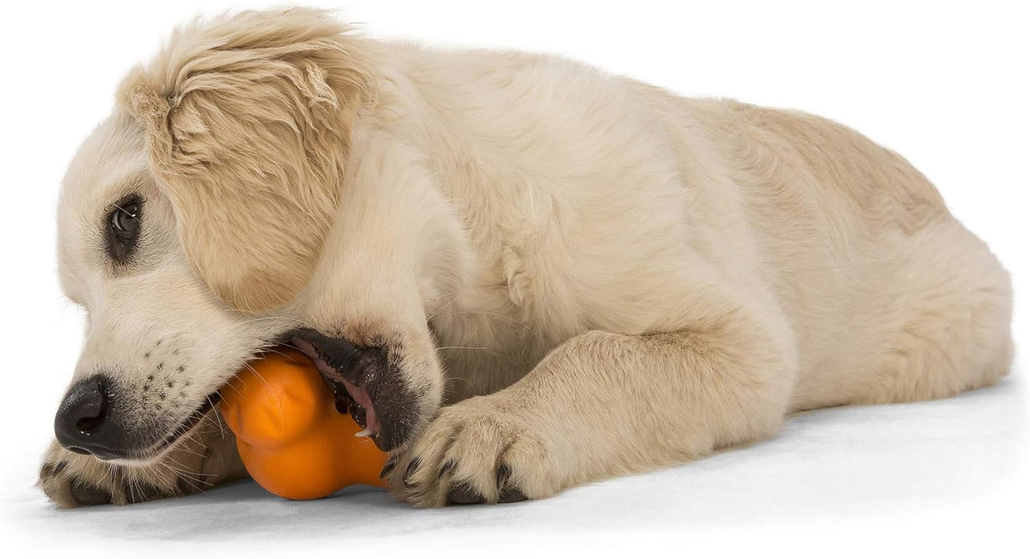 West Paw Zogoflex Tux Interactive Treat Dispensing Dog Chew Toy for Aggressive Chewers, 100% Guaranteed Tough, It Floats!, Made in USA, Small, Tangerine