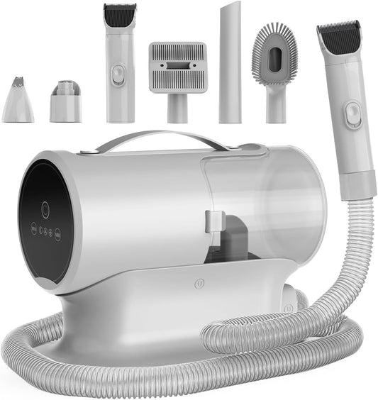 AIRROBO Dog Grooming Vacuum and Kit with Clipper Nail Trimmer Grinder, 12000Pa Pet Vacuum for Shedding Grooming, 2L Large Capacity Dog Hair Vacuum with 7 Pet Grooming Tools, PG100 Plus