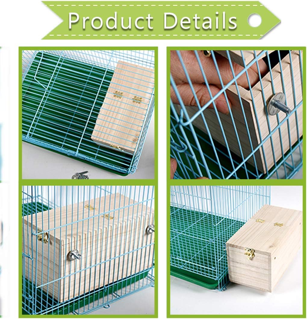 PINVNBY Parakeet Nesting Box Bird House Wood Breeding Box Parrots Mating Box for Lovebirds,Cockatoo,Budgie, Finch,Canary and Medium-Sized Birds(L)