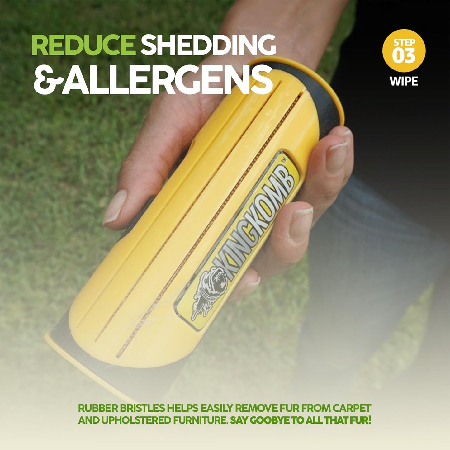 King Kanine Pet Grooming Brush, Self Cleaning Deshedding | Multi-Use Tool for Dogs, Cats & Horses for All Life Stages | Brush Pet for Grooming and Loose Hair | Perfect for Medium & Large Coats