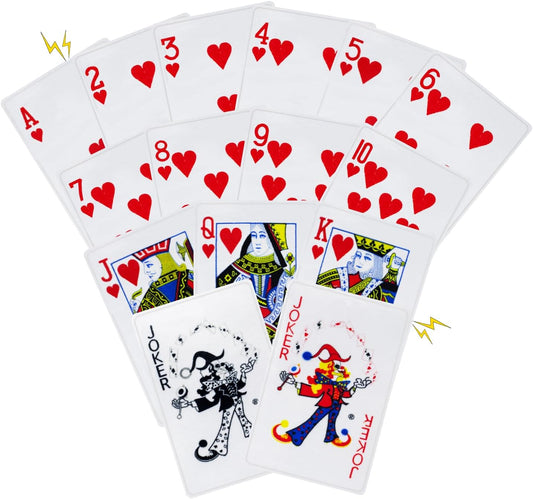 15PCS Funny Poker Dog Toys- Plush Interactive Toys with Crinkle Paper for Small, Medium Puppies- Fun Novelty Play- Cool Stuffed Gifts for Dog Birthday(Red)