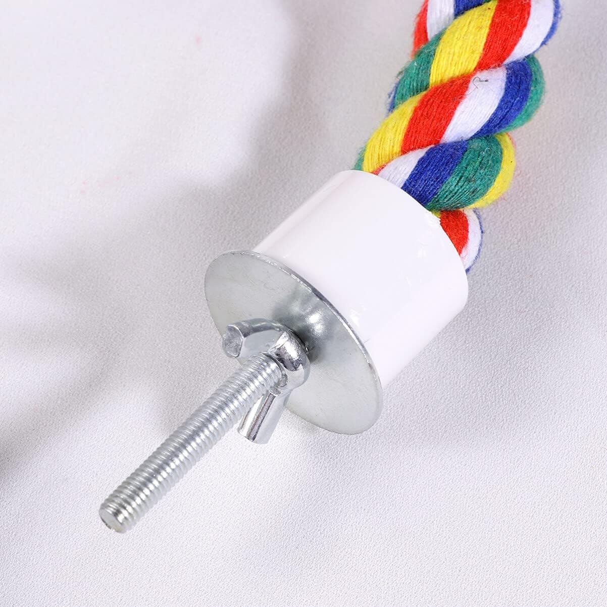 Colorful Bird Rope Perch Stand, Birdcage Swing Spiral Toys, Bird Bungee Rope Perches Toys Cage Accessories for Cockatiels Parrot Birds (60CM/23.6inch)