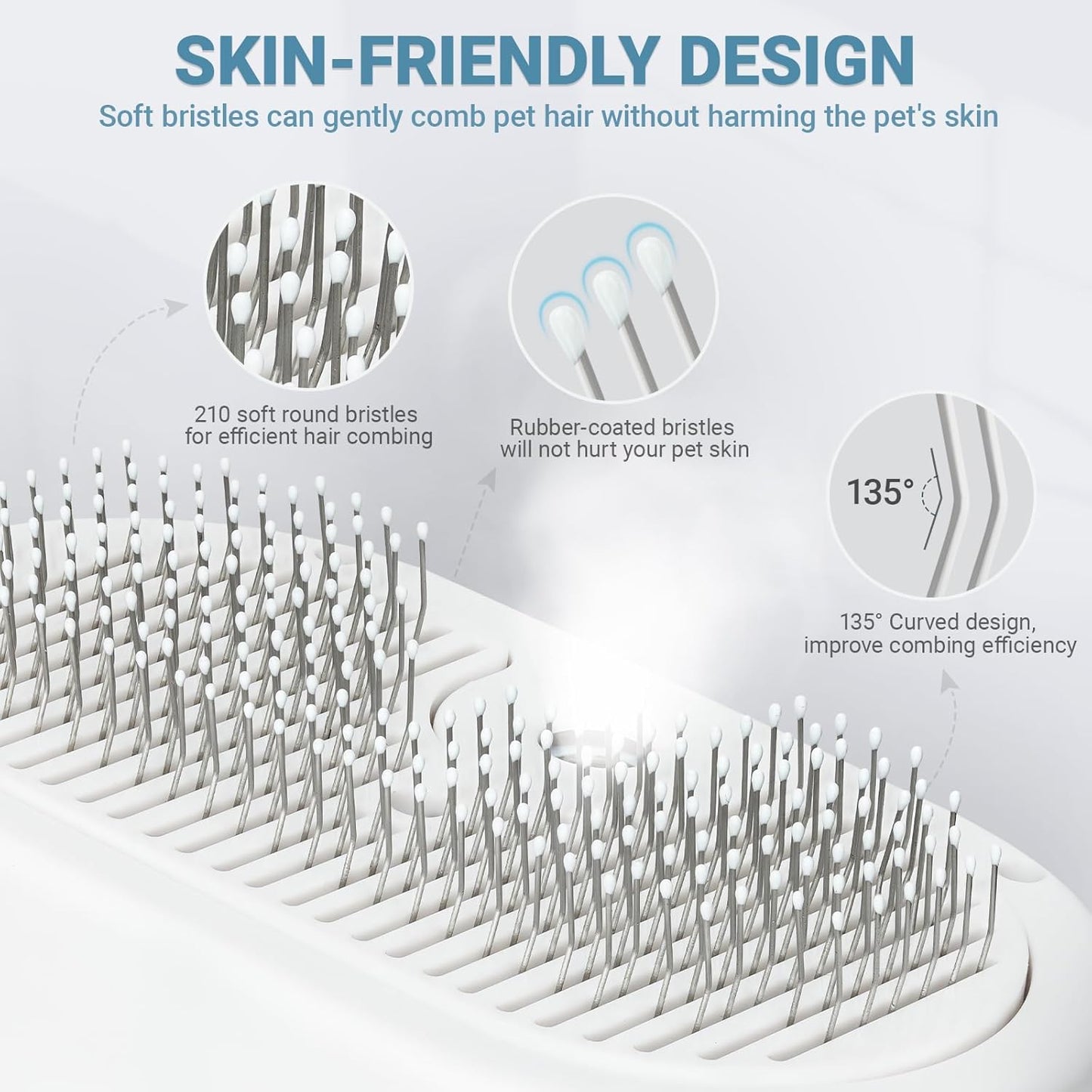 Pet Steam Brush for Dogs & Cats with Pet Conditioner, 4 in 1 Spray Hair Removal Comb for Shedding & Grooming, Self Cleaning Water Brush for Long & Short Haired Pets