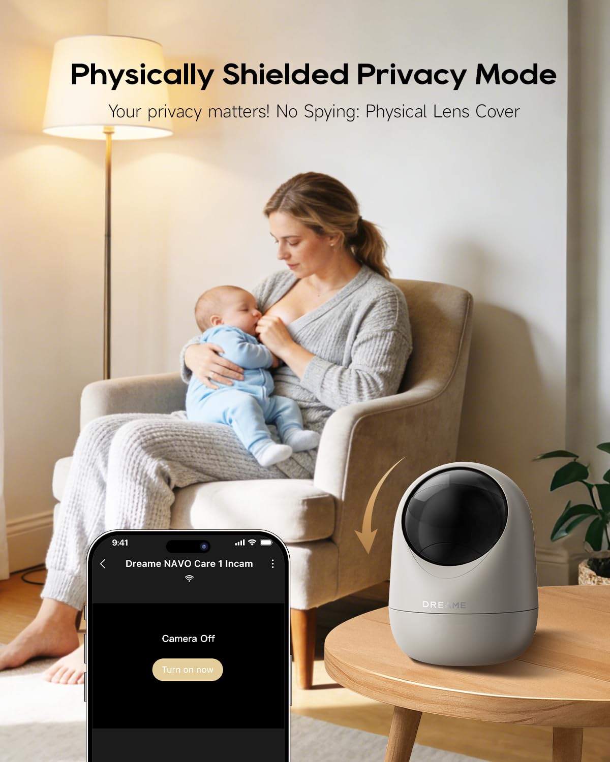 DREAME 2.5K Pet Dog Camera, Indoor Security Camera, Dual-Band 5G/2.4G Wi-Fi, Auto-Tracking, 360° Pan-Tilt, Cloud & 256GB SD Storage, 2-Way Audio, Physical Privacy Mode, Work with Alexa & Google, Grey