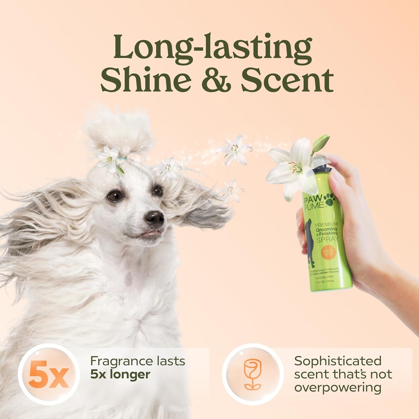 PAWFUME Dog Perfume Spray Long Lasting Scent for Grooming, Show Dog, 4-Pack – Keep Your Pup Fresh All Day – Hypoallergenic, Alcohol-Free, Detangling & Moisturizing – Salon-Quality Dog Cologne Spray