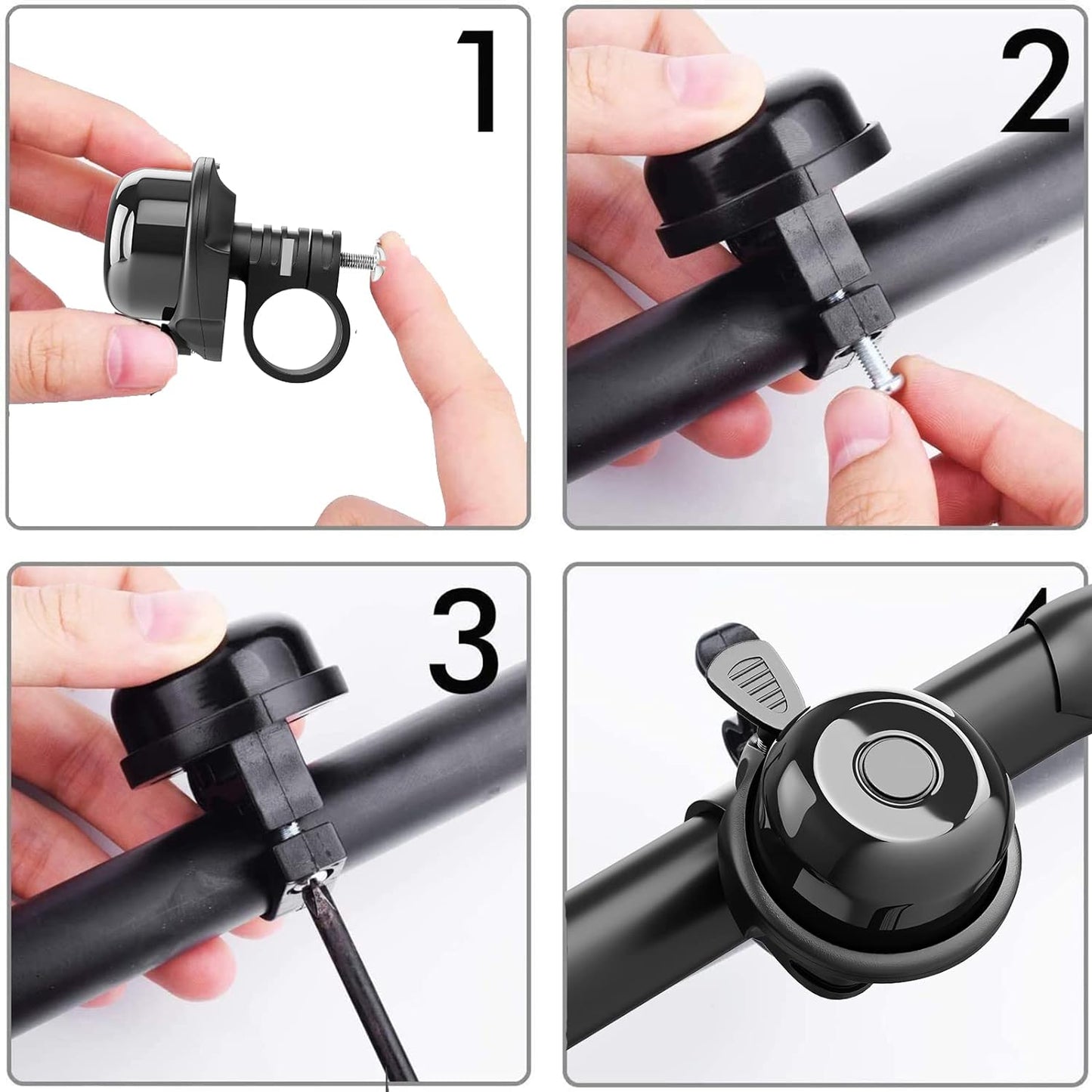 2 Pack Classic Bike Bell, Bicycle Bell Loud Crisp Clear Sound Bicycle Bike Bell City Bike BMX Bike Sports Bike for Adults Kids Right Hand/Left Hand Use