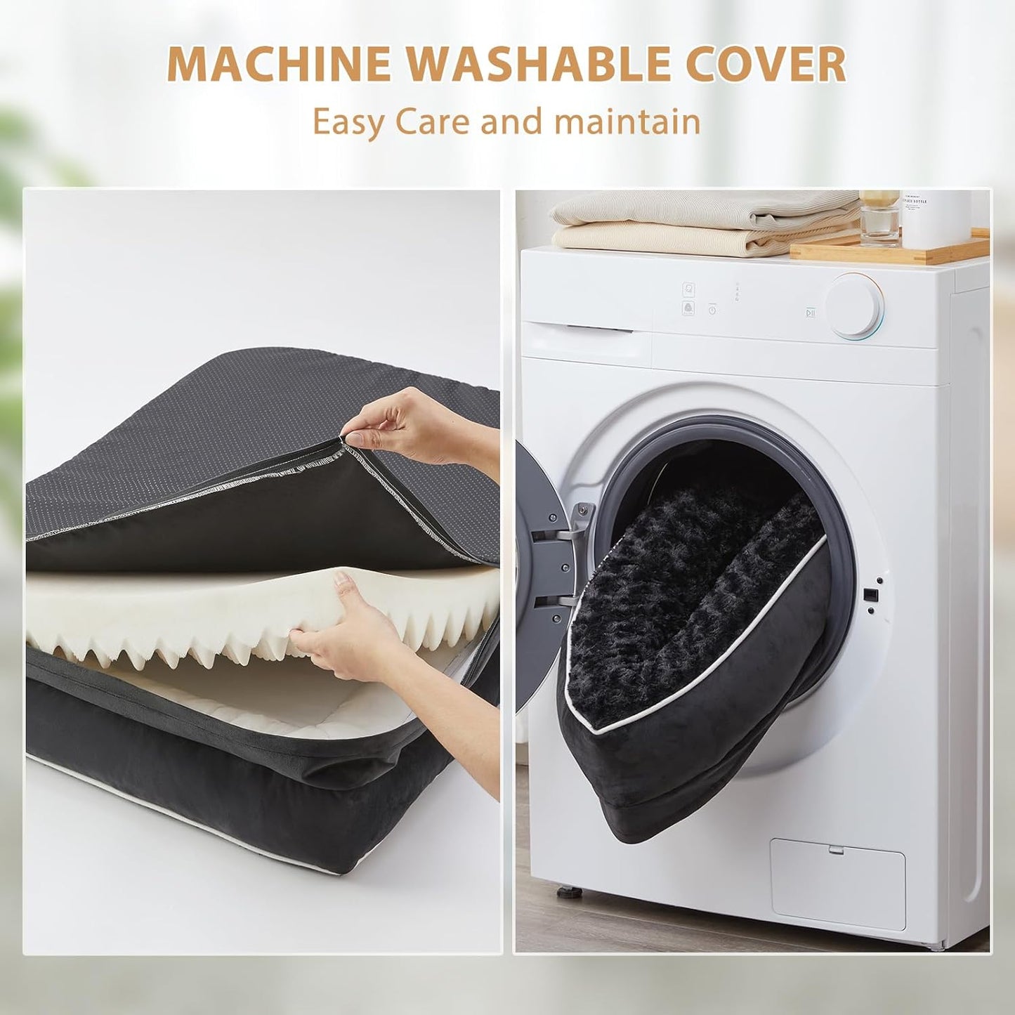 BFPETHOME Orthopedic Dog Beds for Large Dogs-Waterproof Sofa Dog Bed with Removable Washable Cover, Big Pet Bed with Waterproof Lining and Nonskid Bottom,Pet Bed for Large Dogs