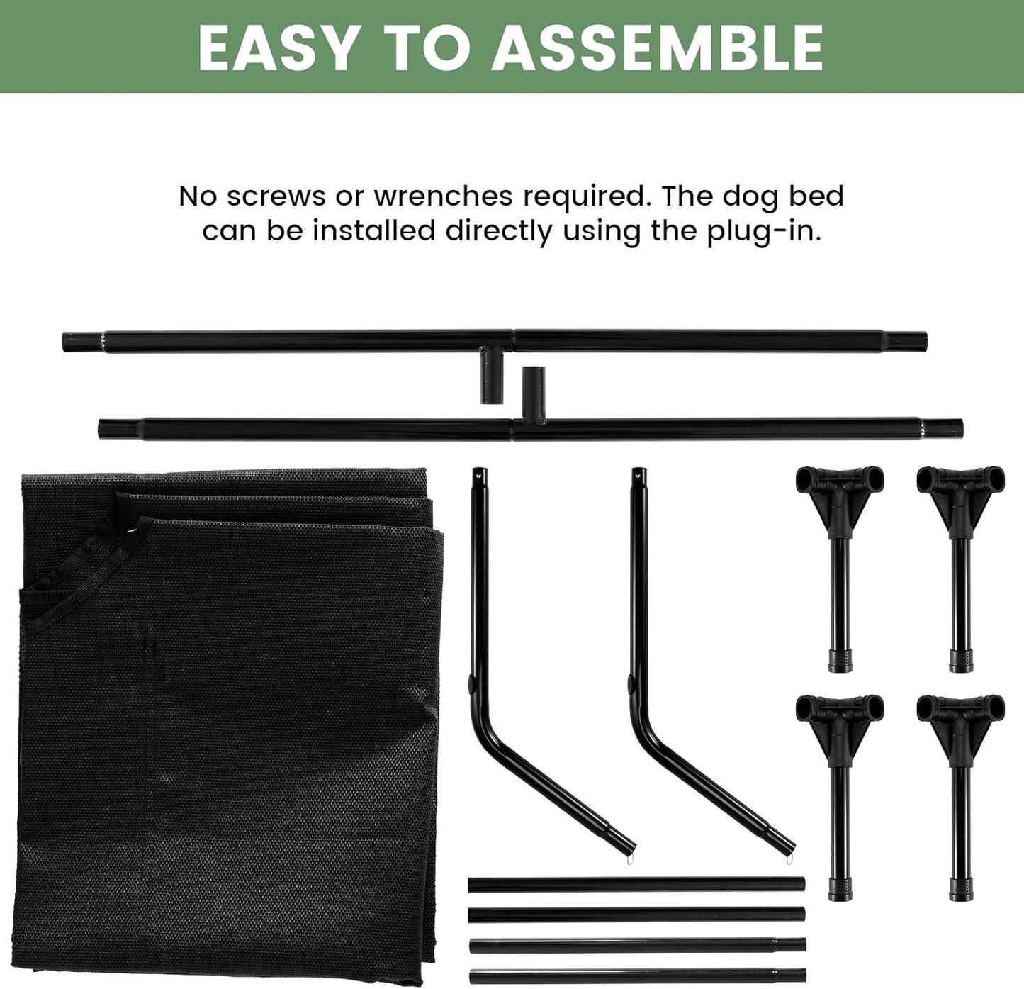 Elevated Dog Bed for Outdoor, XL Raised Dog Cot with Washable Mesh, Cooling Pet Cot Chew Proof for Outside Camping, 49"x33" Brown