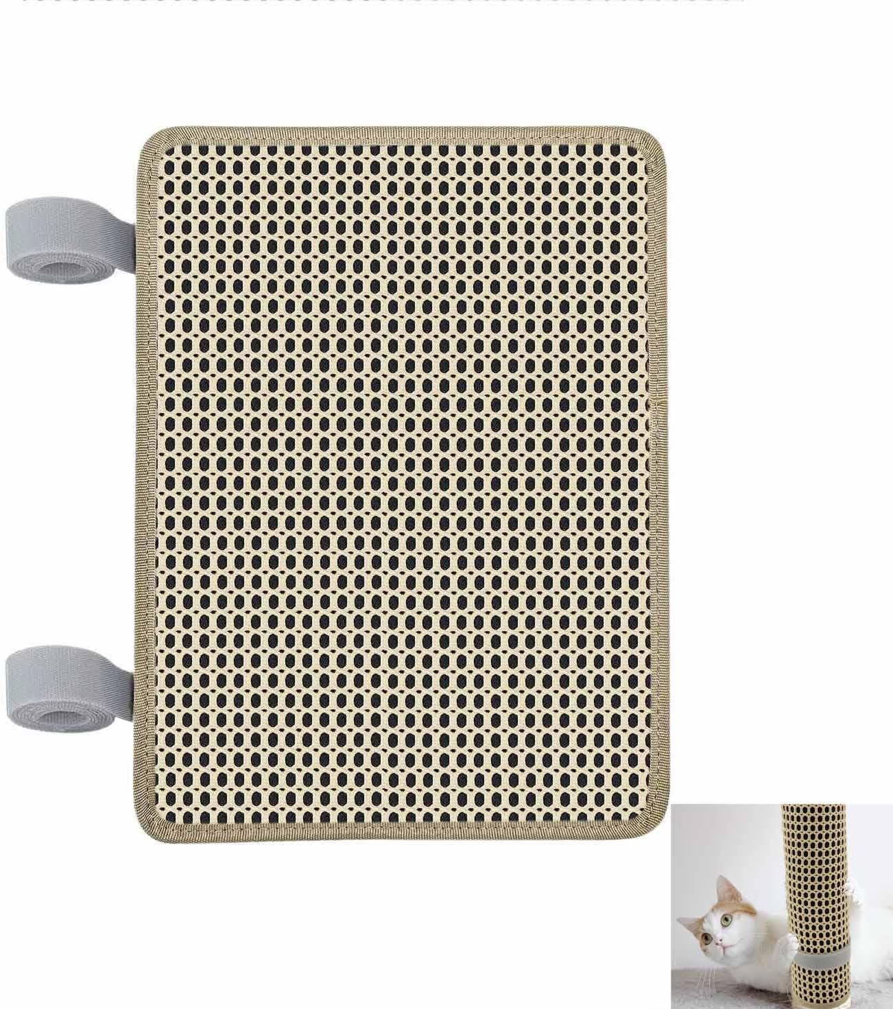 Cat Nail File Scratcher Wrapped Around Cat Scratching Post, 14.81x11.12 Inches, Cat Scratch Pad That Files Nails, Protects Post