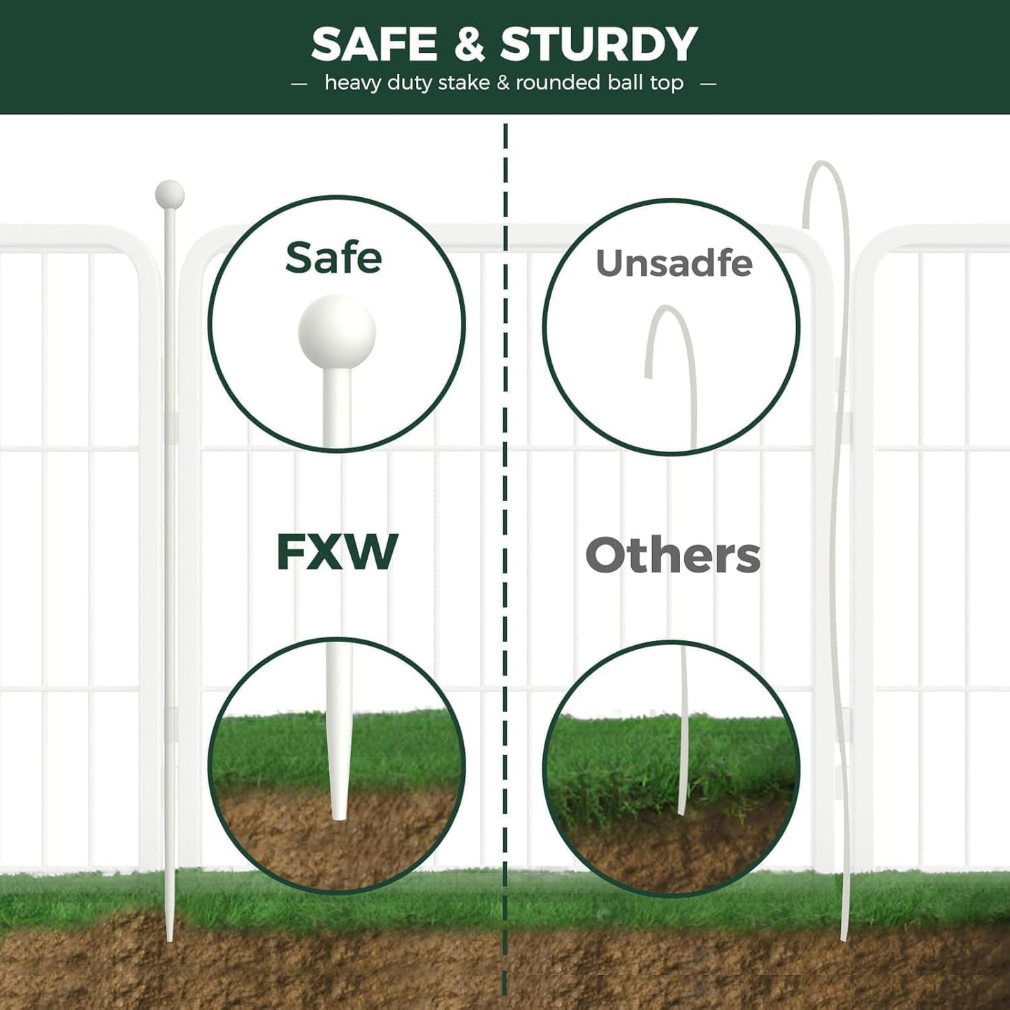 FXW Rollick Unleashed Dog Playpen for Indoor, Yard, RV Camping, 45 inch 24 Panels for Large Dogs, White│Patented
