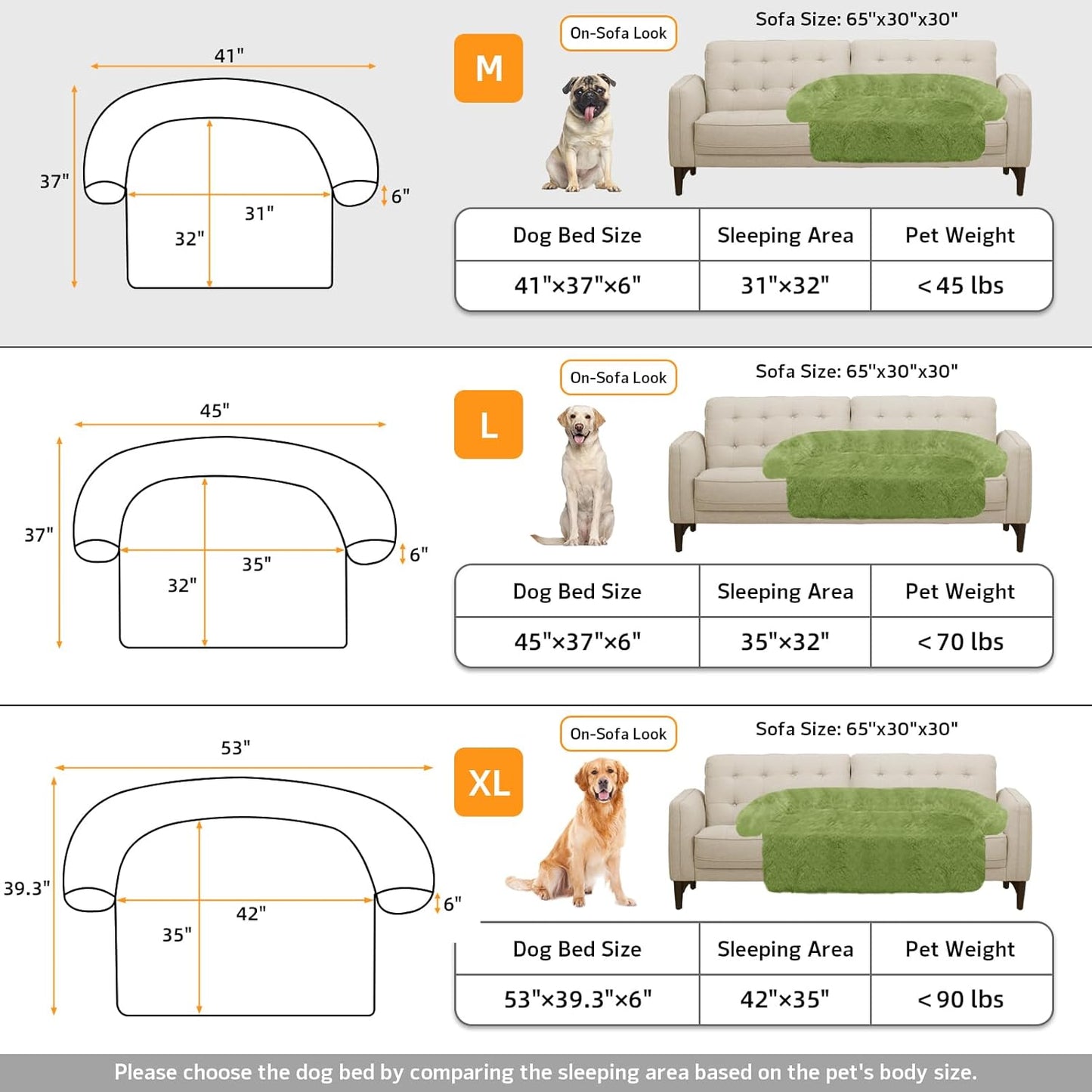GGIB Calming Dog Bed Fluffy Plush Dog Mat for Furniture Protector with Removable Washable Cover for Large Medium Small Dogs and Cats (Medium, Grass Green)