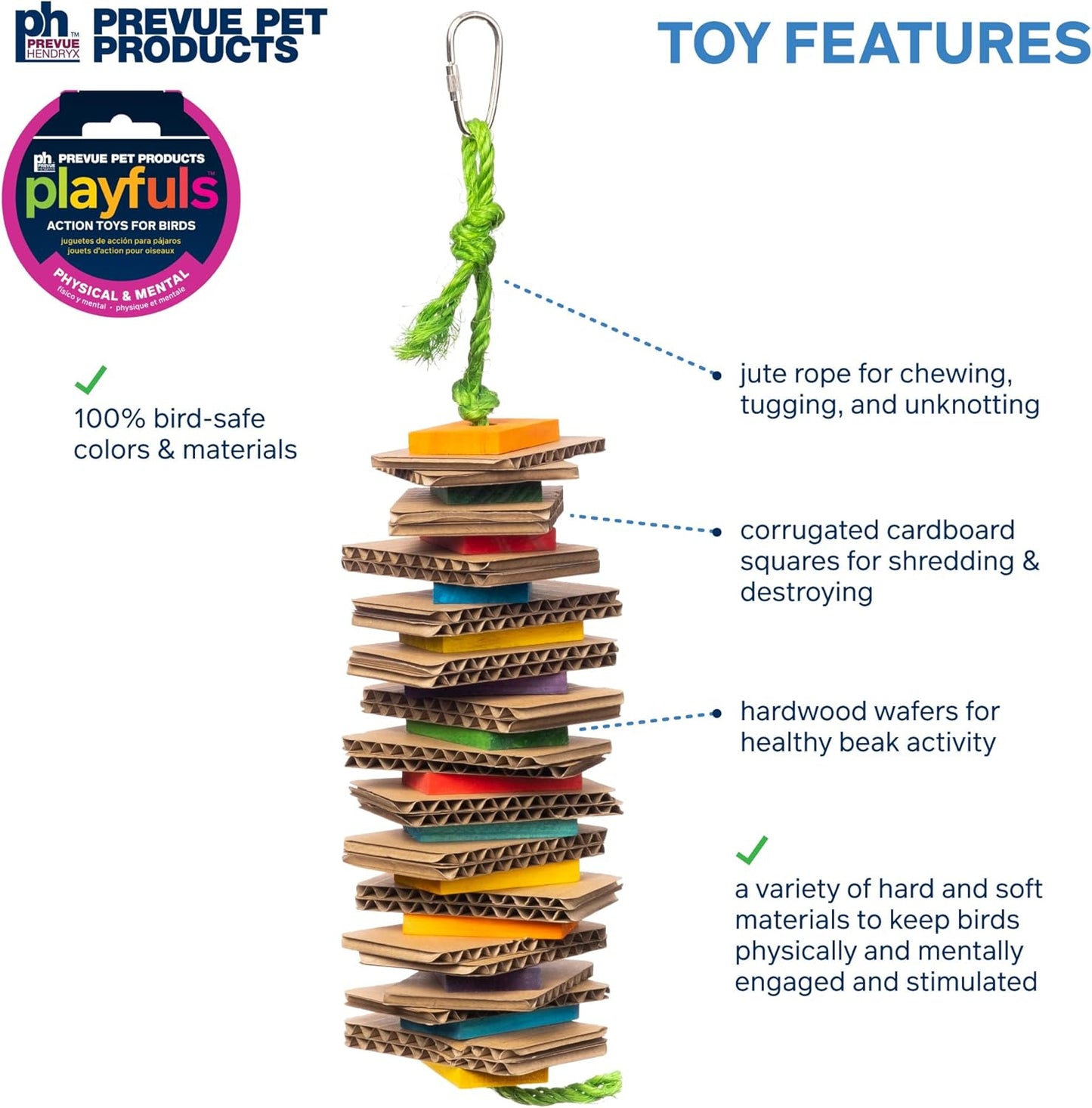 Prevue Pet Products Shredding Stack - Playfuls Physical & Mental Bird Toy 60247