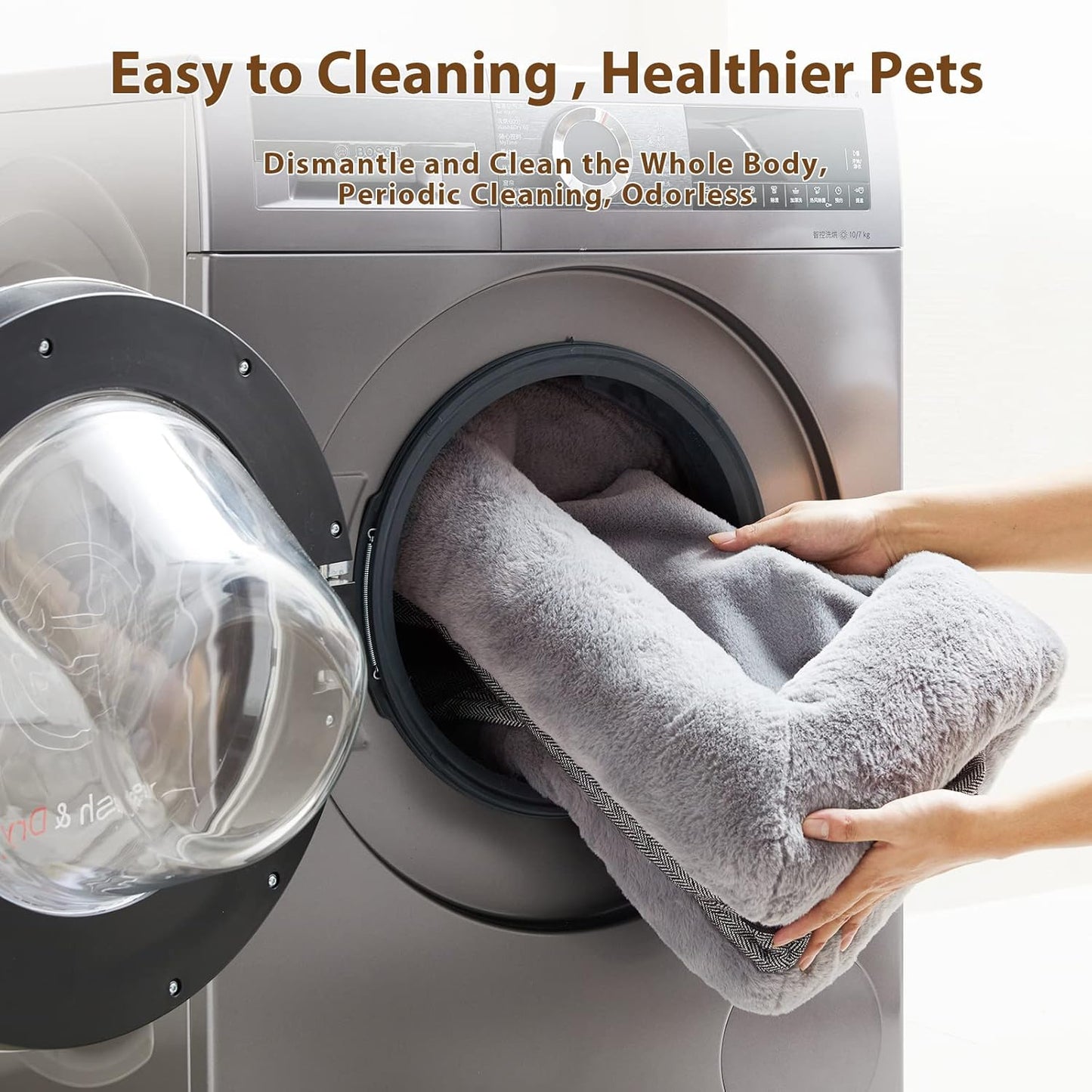 BFPETHOME Orthopedic Dog Bed for Large Sized Dogs – Washable Dog Couch Bed with Bolster Sides, Removable Waterproof Cover, Non-Slip Base, Comfortable Pet Bed for Better Sleeping