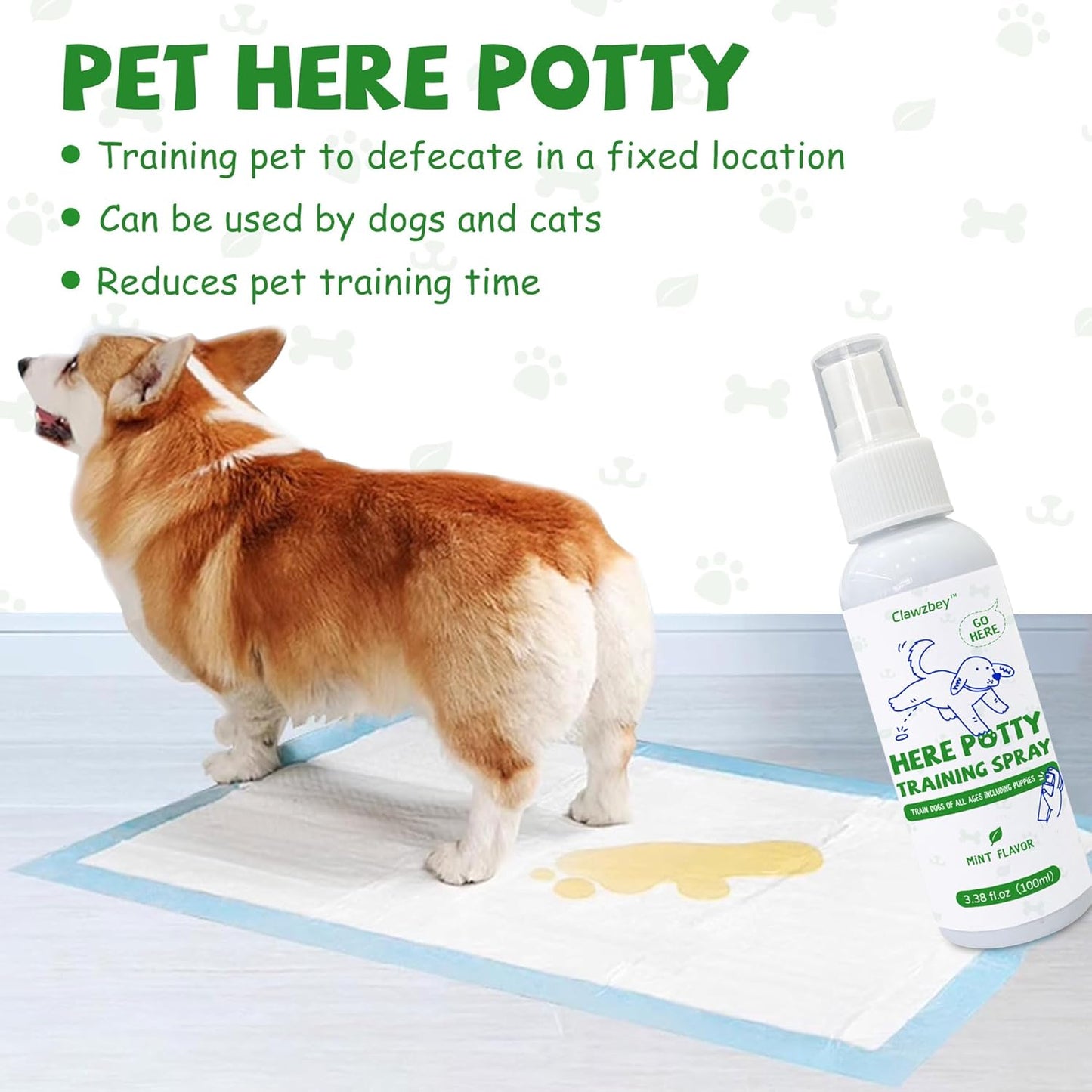 Dog Potty Spray Set, No-Go Spray & Potty Training Spray, Puppy Essentials, Stops Urination & Marking, Indoor and Outdoor Use (3.38 fl oz)