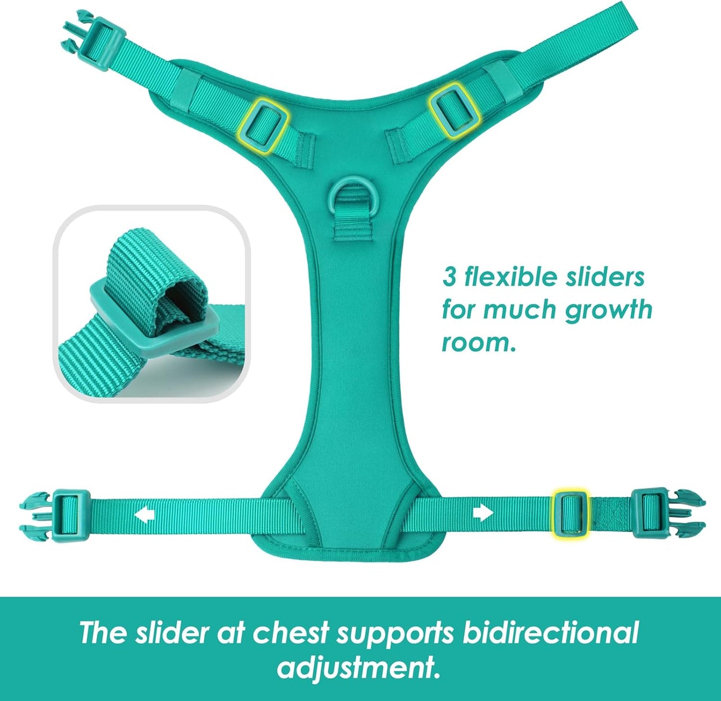 No Pull Dog Harness, Puppy Vest with Front Clip for Small Medium Large Sized Dog(MARRS Green,XS)