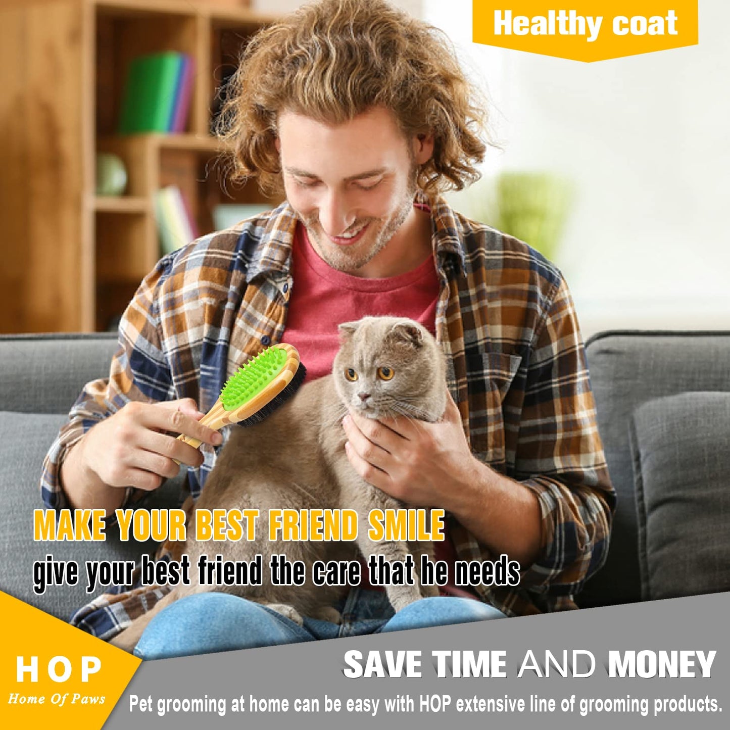 Short Hair Dog Brush for Detangling and Shedding Coats, Silicone Pet Brushing Comb, Massage, Blood Circulation, Gentle on Sensitive Skin, Gift for Dog Lovers