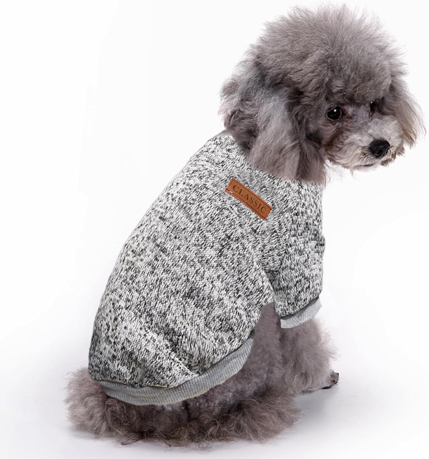 Jecikelon Dog Clothes Dogs Sweater Soft Puppies Clothing Winter Puppy Sweaters Warm Outfit for Dogs Small XXS XS Cat Apparel (X-Large, Grey)