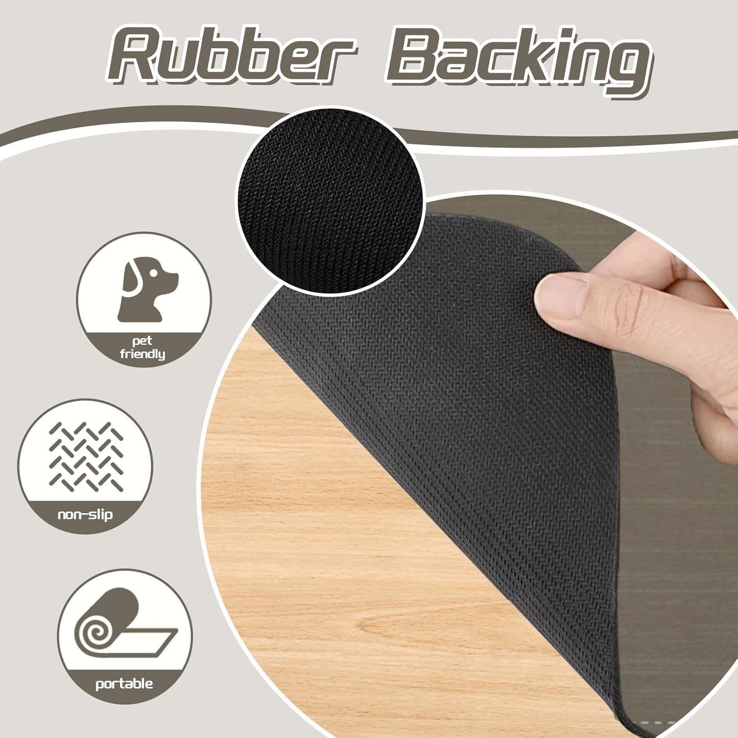 Le courant Pet Feeding Mat Absorbent Non-Slip Pet Placemat for Feeding Bowl, with Waterproof Rubber Backing, Quick Dry Water Dispenser Mat for Dog and Cat,Brown.Dog Paw-11.8x19.7 in